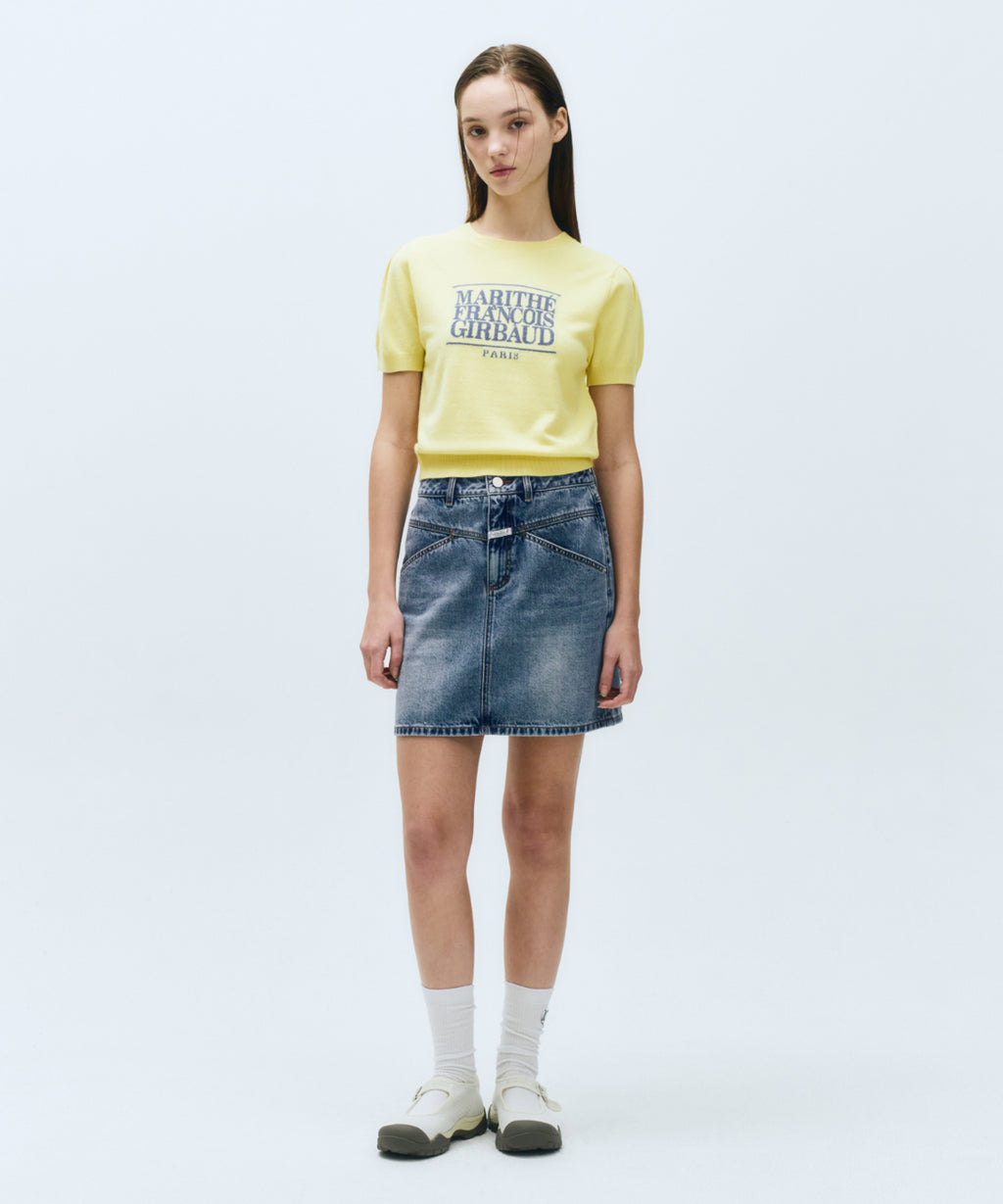 Marithe & Francois Girbaud - Straight Denim Mini Skirt (Blue) product image 1 | TRAB K-Fashion Australia