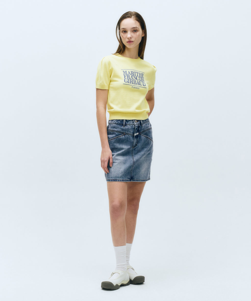 Marithe & Francois Girbaud - Straight Denim Mini Skirt (Blue) product image 2 | TRAB K-Fashion Australia