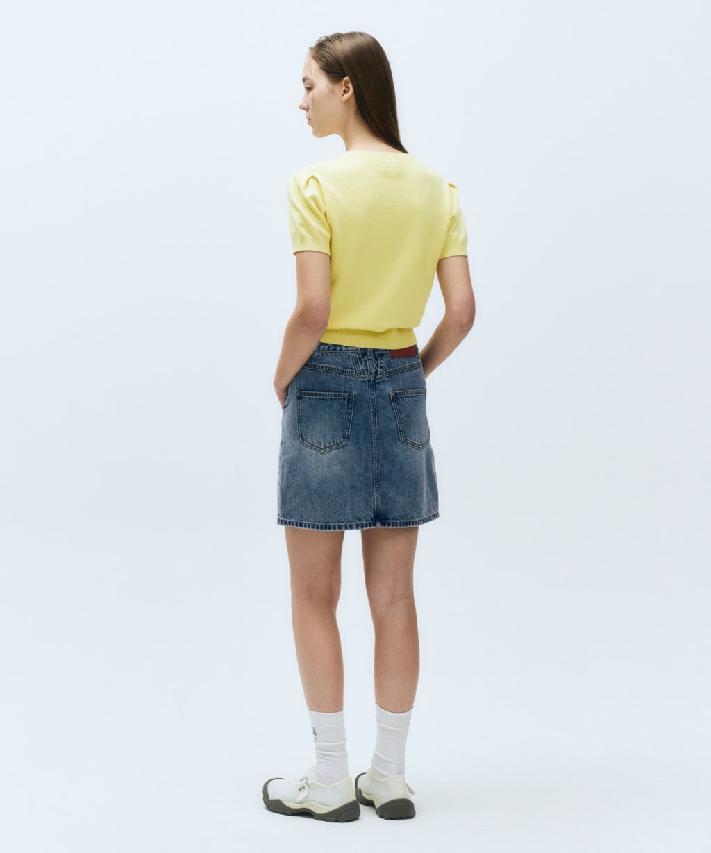 Marithe & Francois Girbaud - Straight Denim Mini Skirt (Blue) product image 3 | TRAB K-Fashion Australia