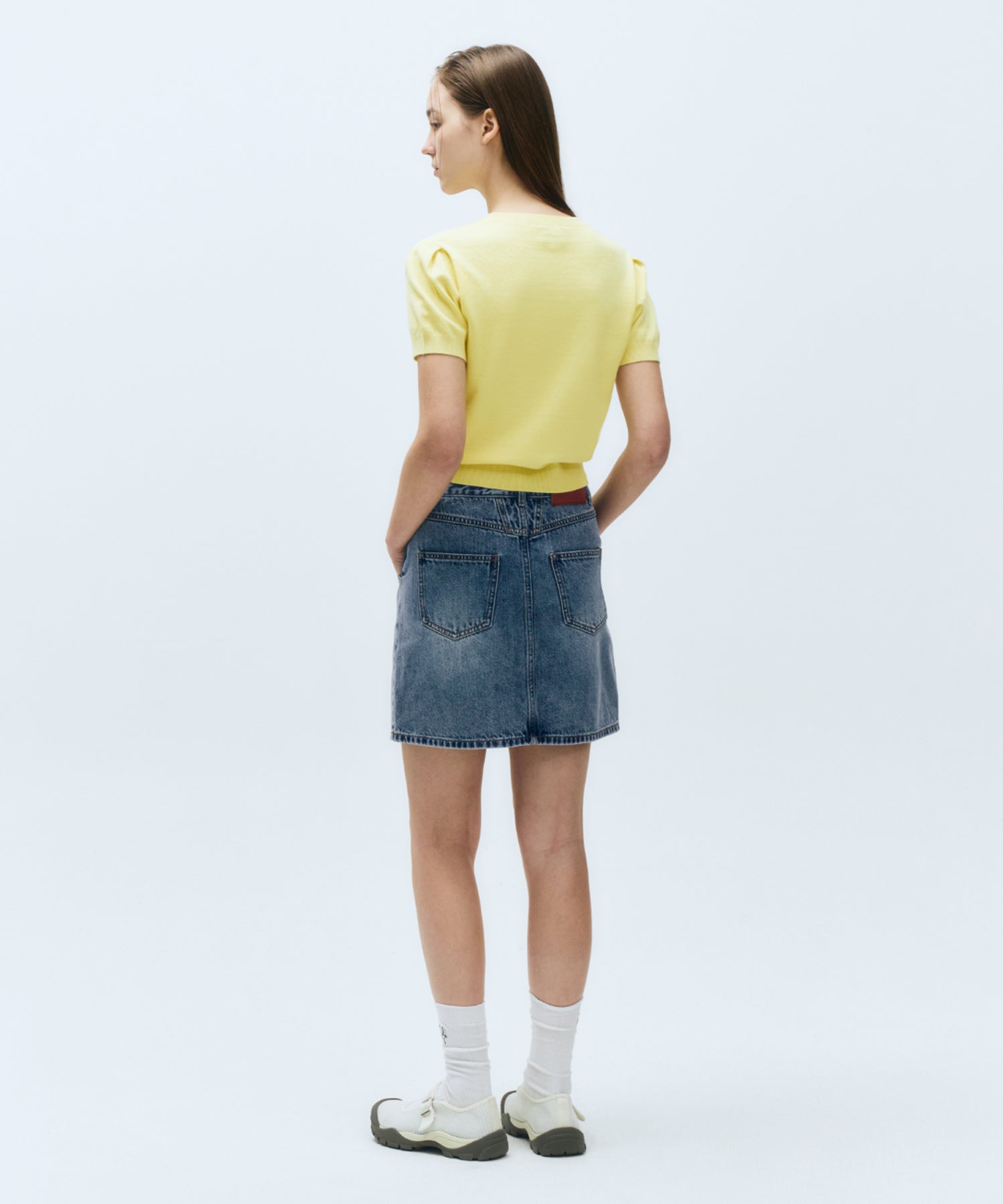 Marithe & Francois Girbaud - Straight Denim Mini Skirt (Blue) product image 3 | TRAB K-Fashion Australia