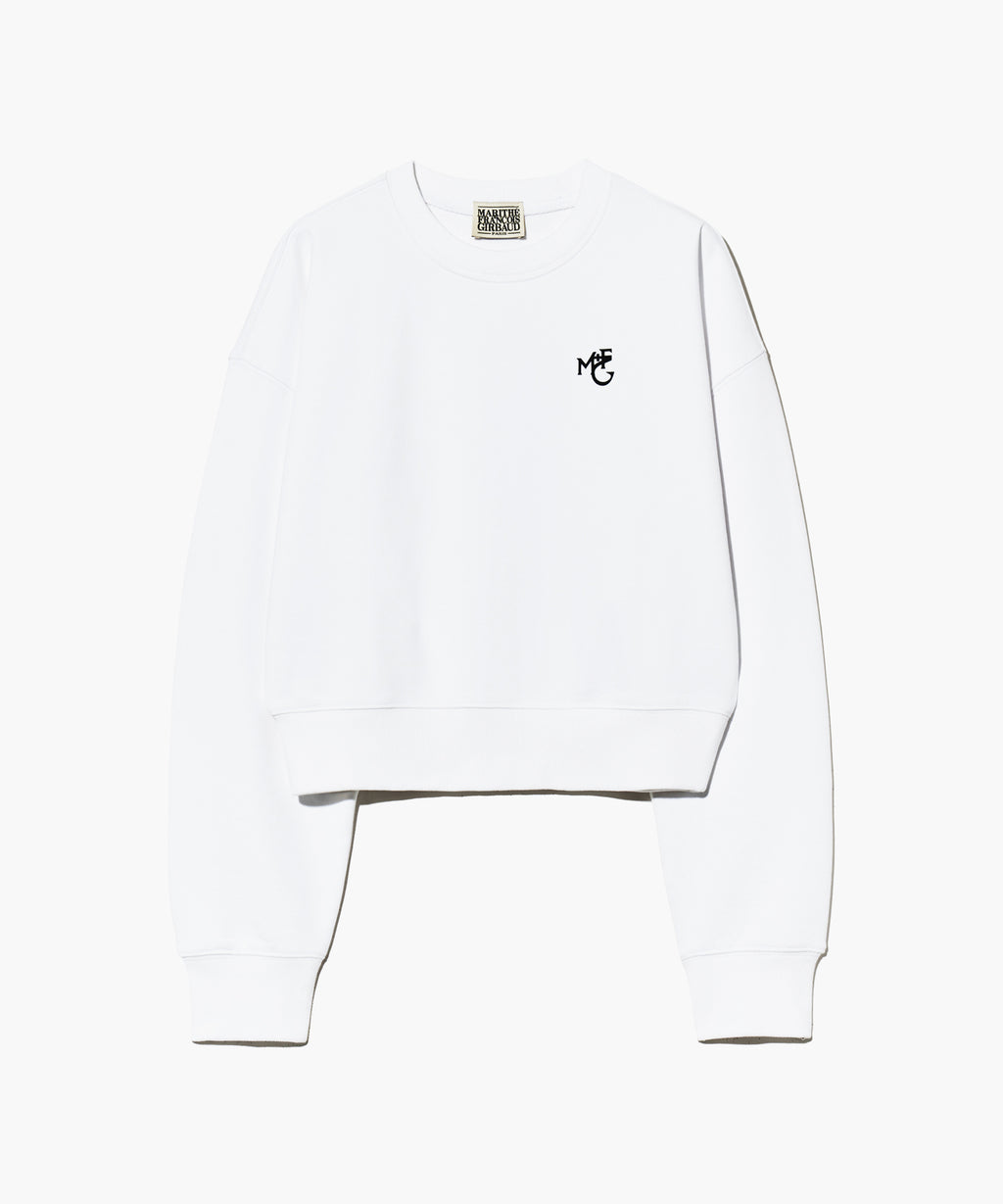 Marithe & Francois Girbaud - Monogramme M+fg Logo Crop Sweatshirt (White) product image 6 | TRAB K-Fashion Australia