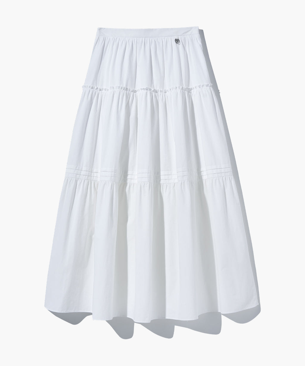 Marithe & Francois Girbaud - Tiered Full Skirt (White) product image 1 | TRAB K-Fashion Australia