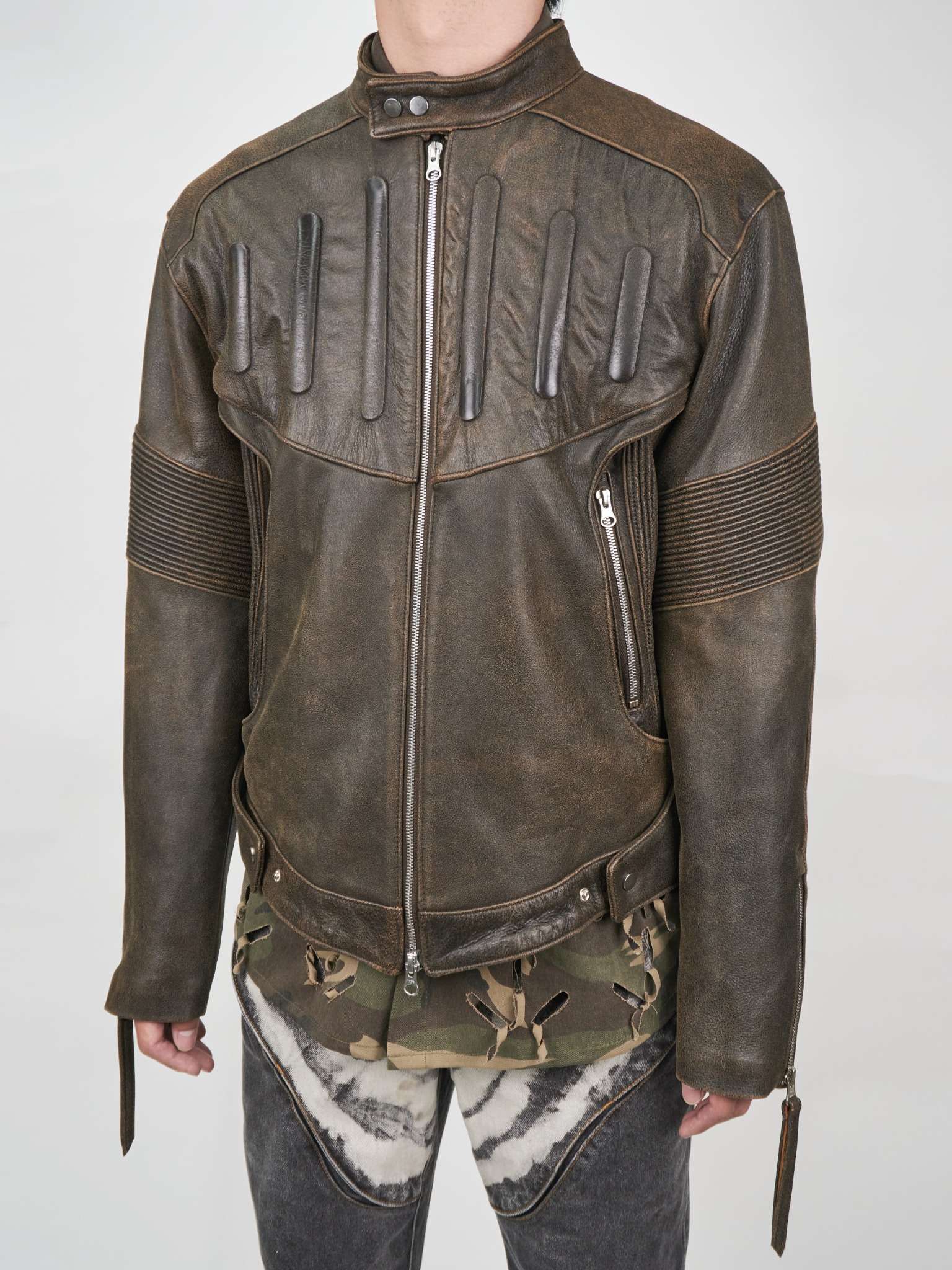Juntae Kim - Embossed Leather Biker Jacket (OC2) product image 4 | TRAB K-Fashion Australia