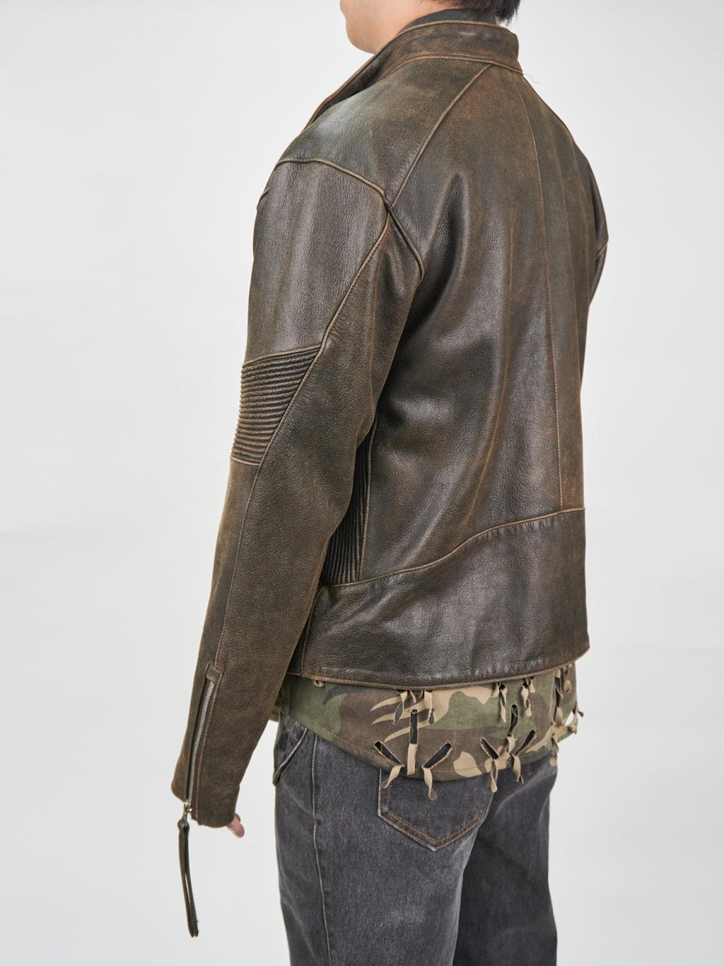 Juntae Kim - Embossed Leather Biker Jacket (OC2) product image 6 | TRAB K-Fashion Australia