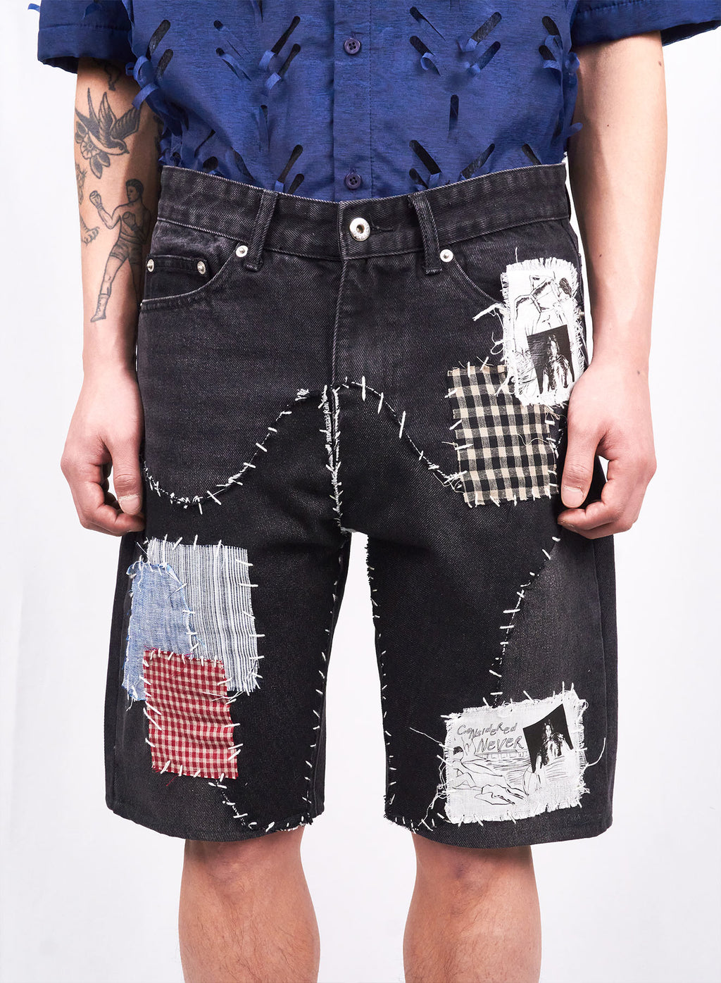 Juntae Kim - Patchwork Cobain Shorts (OC2) product image 4 | TRAB K-Fashion Australia