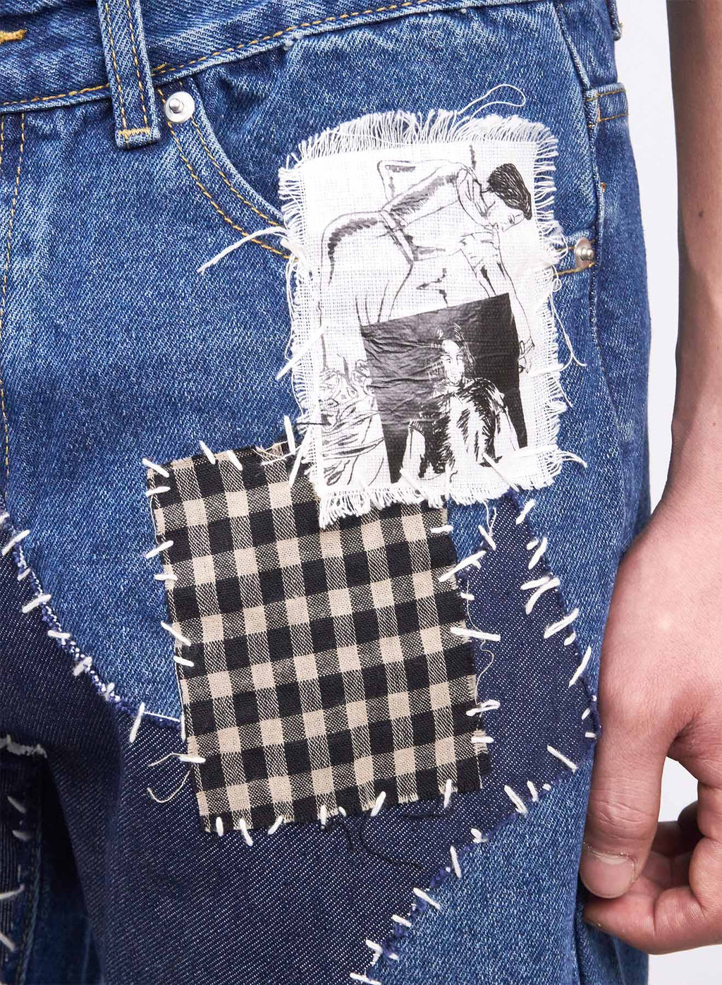 Juntae Kim - Patchwork Cobain Shorts (OC1) product image 7 | TRAB K-Fashion Australia