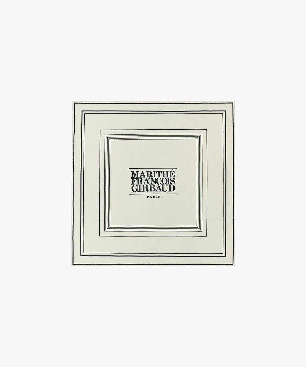 Marithe & Francois Girbaud - Classic Logo Silk Scarf (Ivory) product image 1 | TRAB K-Fashion Australia