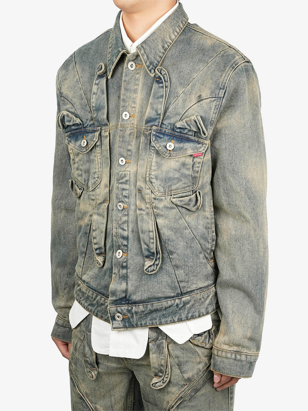 Juntae Kim - Gathered Denim Jacket (OC2) product image 5 | TRAB K-Fashion Australia
