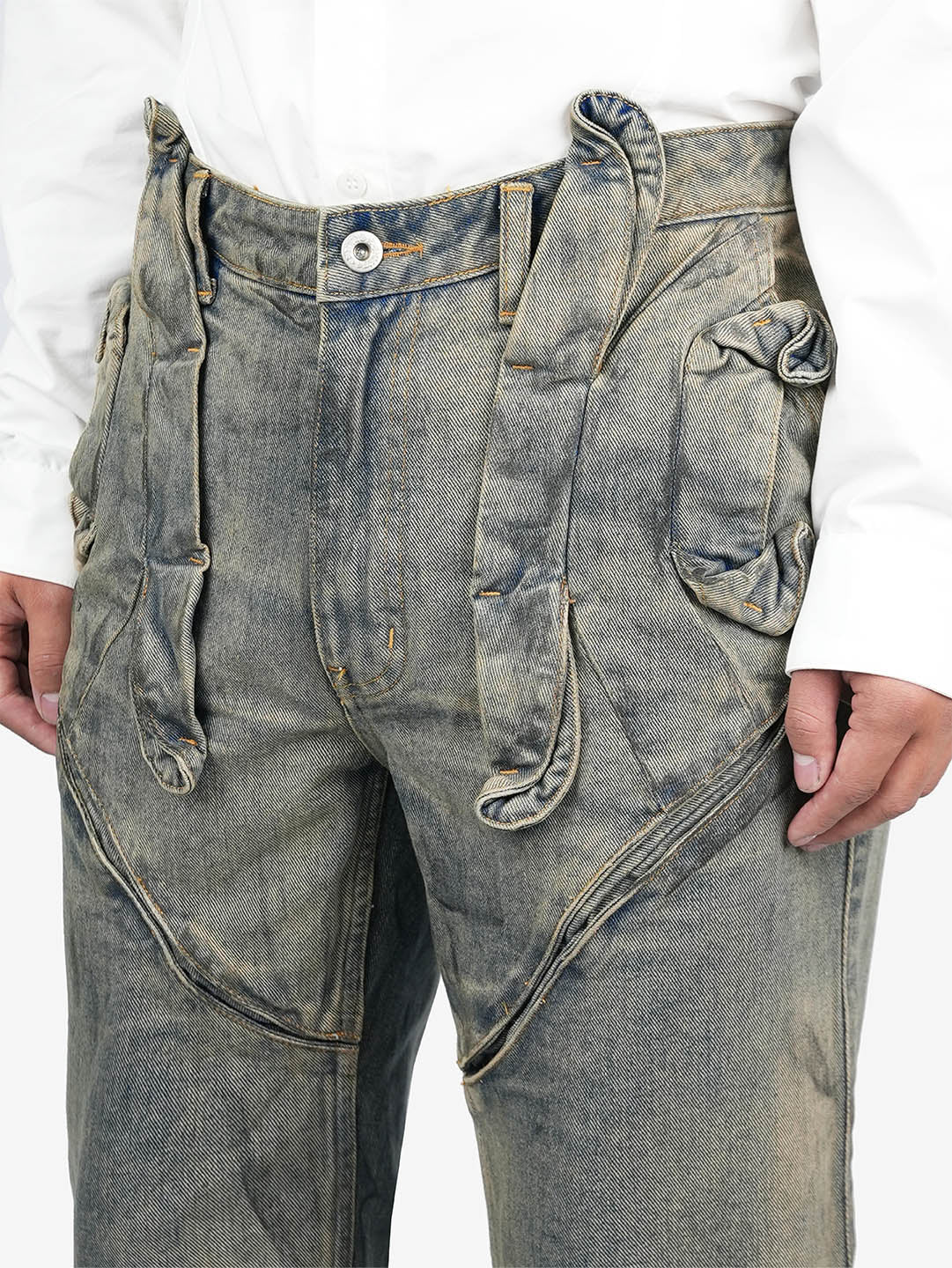 Juntae Kim - Gathered Denim Trousers (OC2) product image 4 | TRAB K-Fashion Australia