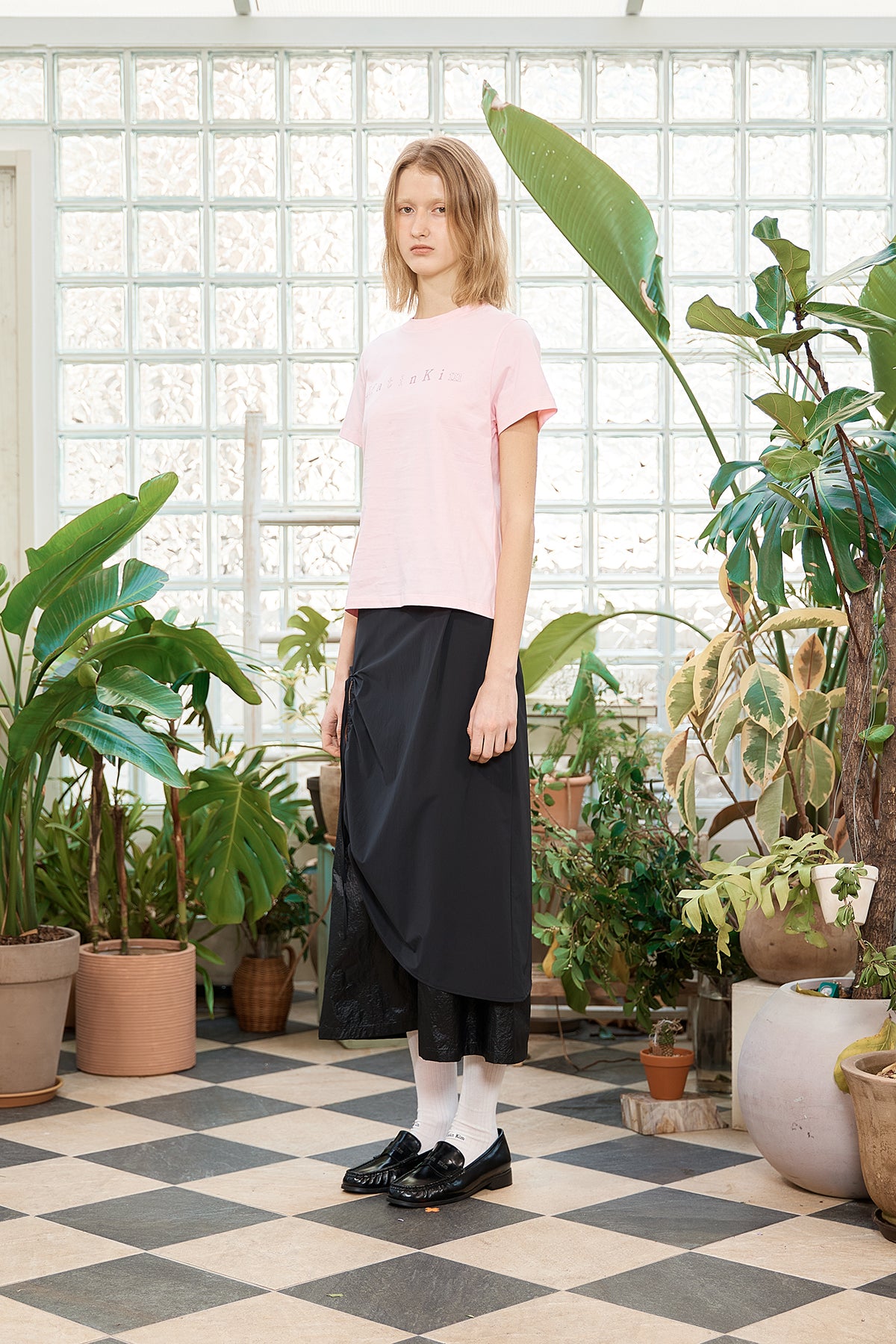 Matin Kim - Sticker Graphic Logo Top (Pink) product image 5 | TRAB K-Fashion Australia