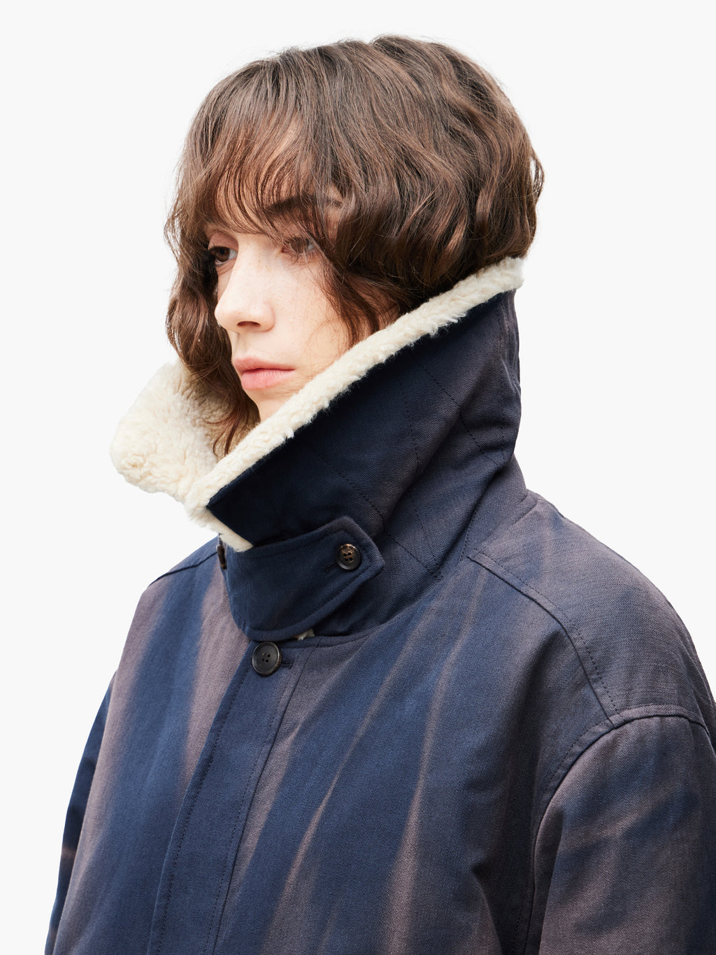 Jiyong Kim - Sun-Bleached Wide Collar Jacket (Navy) product image 8 | TRAB K-Fashion Australia