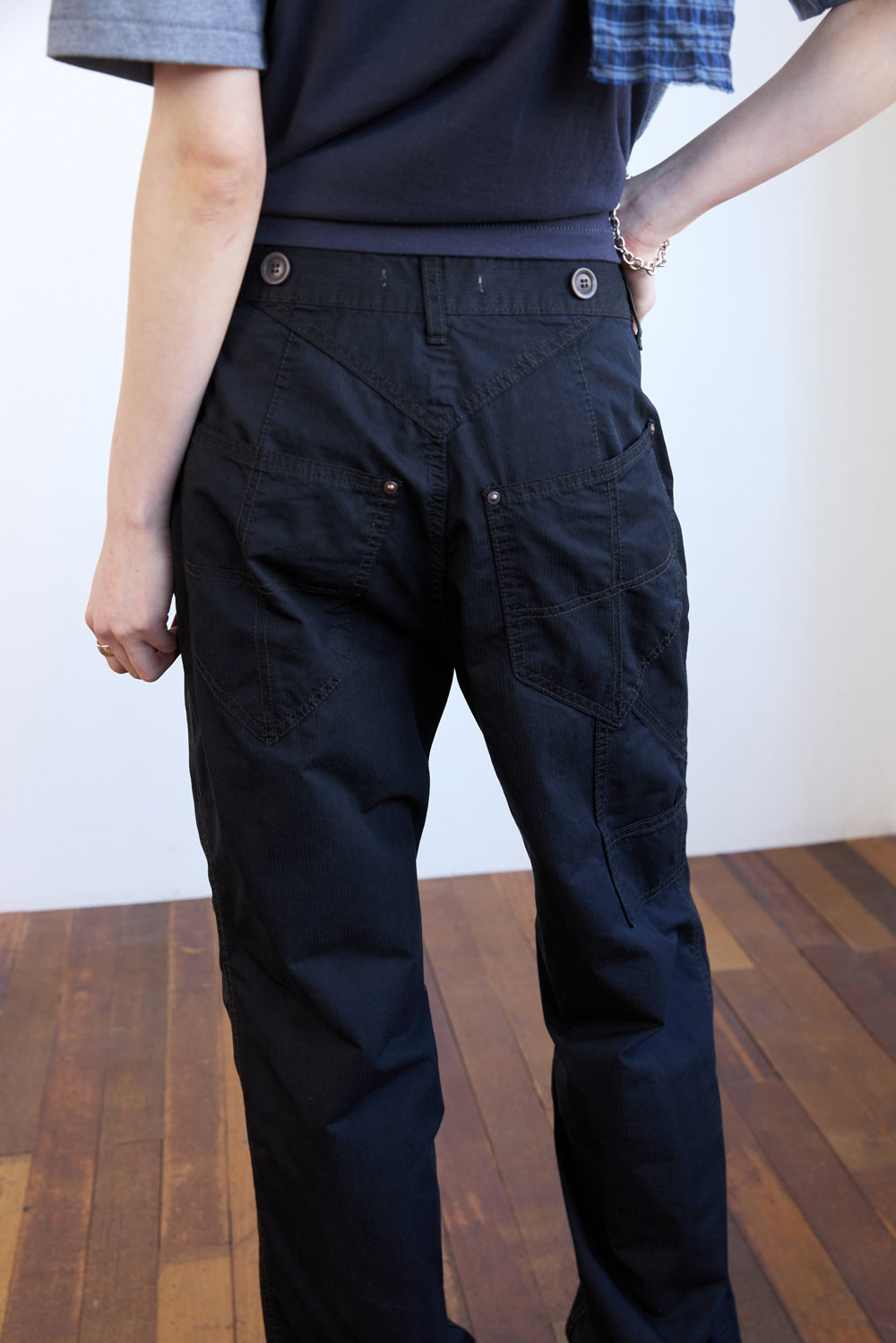 Hatchingroom - Shield Pants Herringbone Stripe (Dyed Black) product image 14 | TRAB K-Fashion Australia
