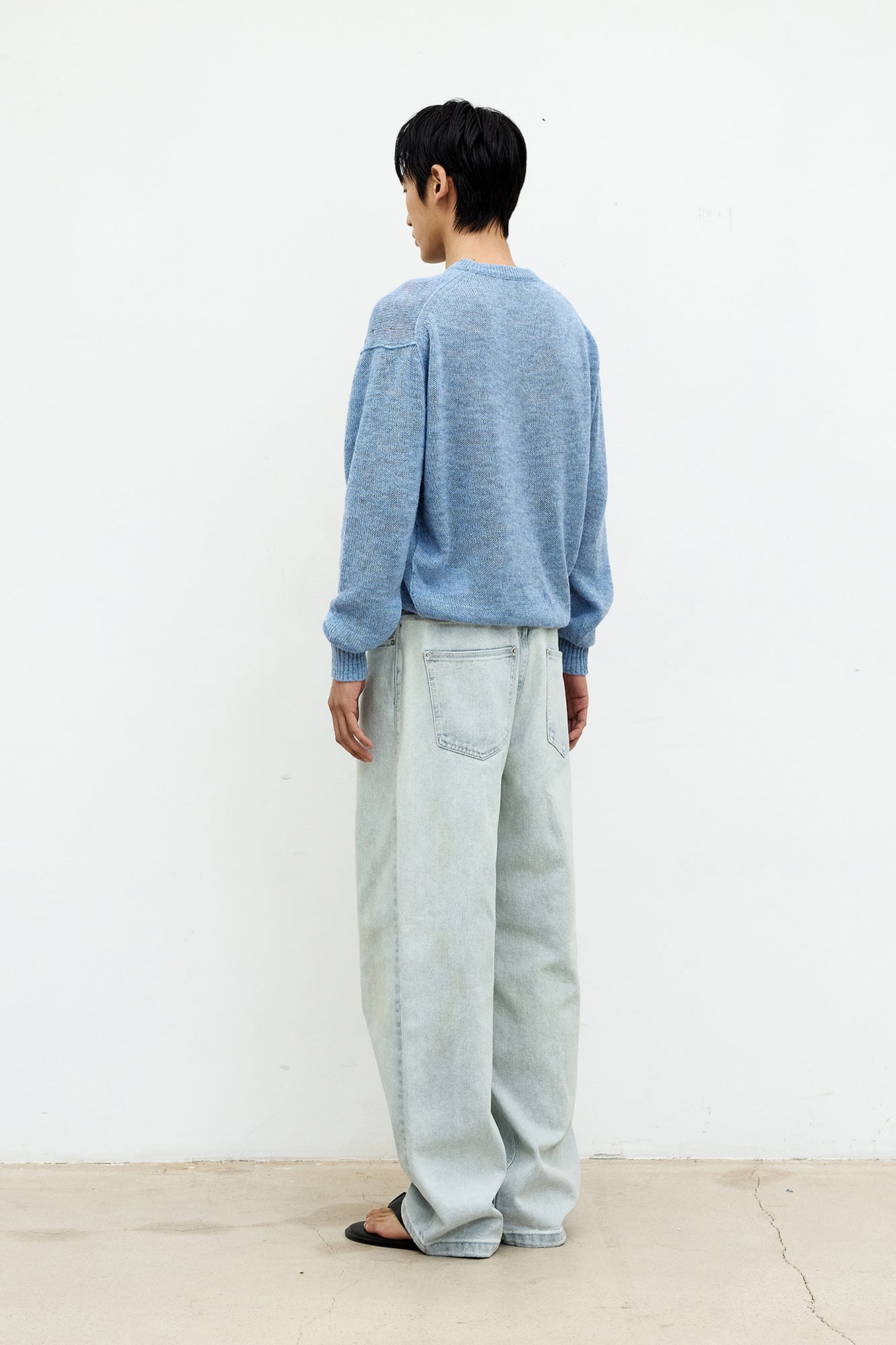 Coor - Mixed Slub Crewneck Sweater (Blue) product image 4 | TRAB K-Fashion Australia
