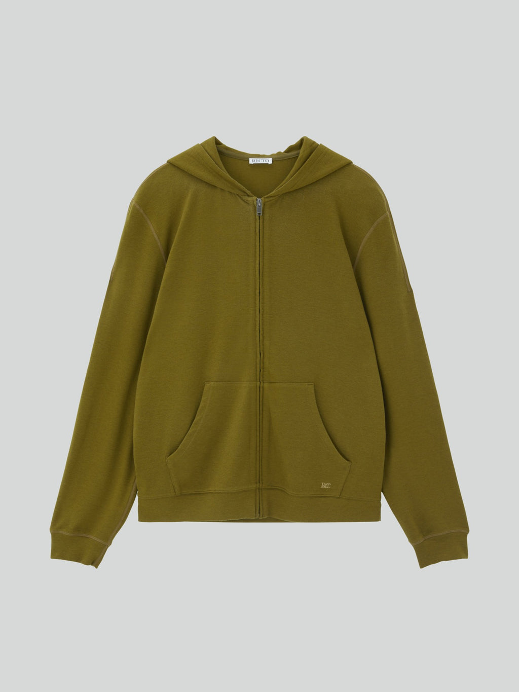 Recto - Wool Tencel Zip Hoodie (Olive) product image 1 | TRAB K-Fashion Australia
