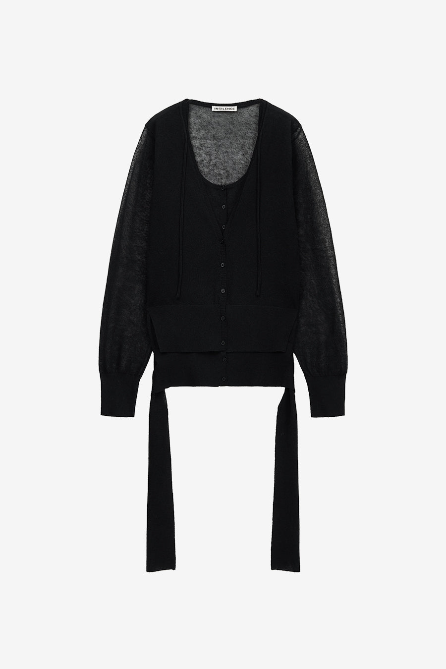 Insilence - 2-Layer Linen Cardigan (Black) product image 7 | TRAB K-Fashion Australia