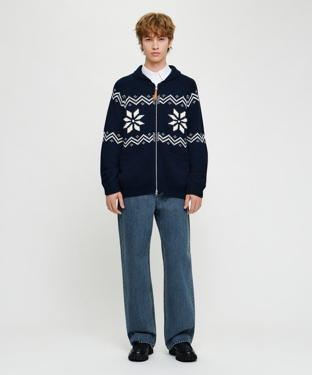 Marithe & Francois Girbaud - Nordic Cowichan Cardigan (Navy) product image 6 | TRAB K-Fashion Australia