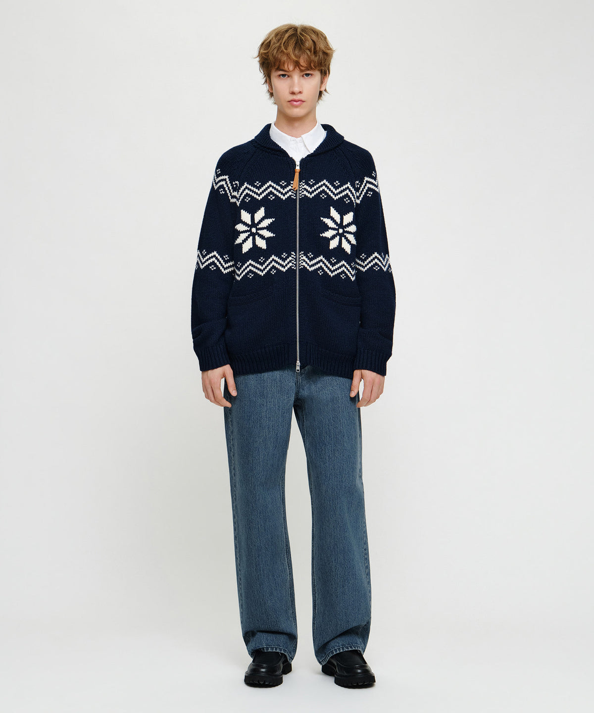 Marithe & Francois Girbaud - Nordic Cowichan Cardigan (Navy) product image 6 | TRAB K-Fashion Australia