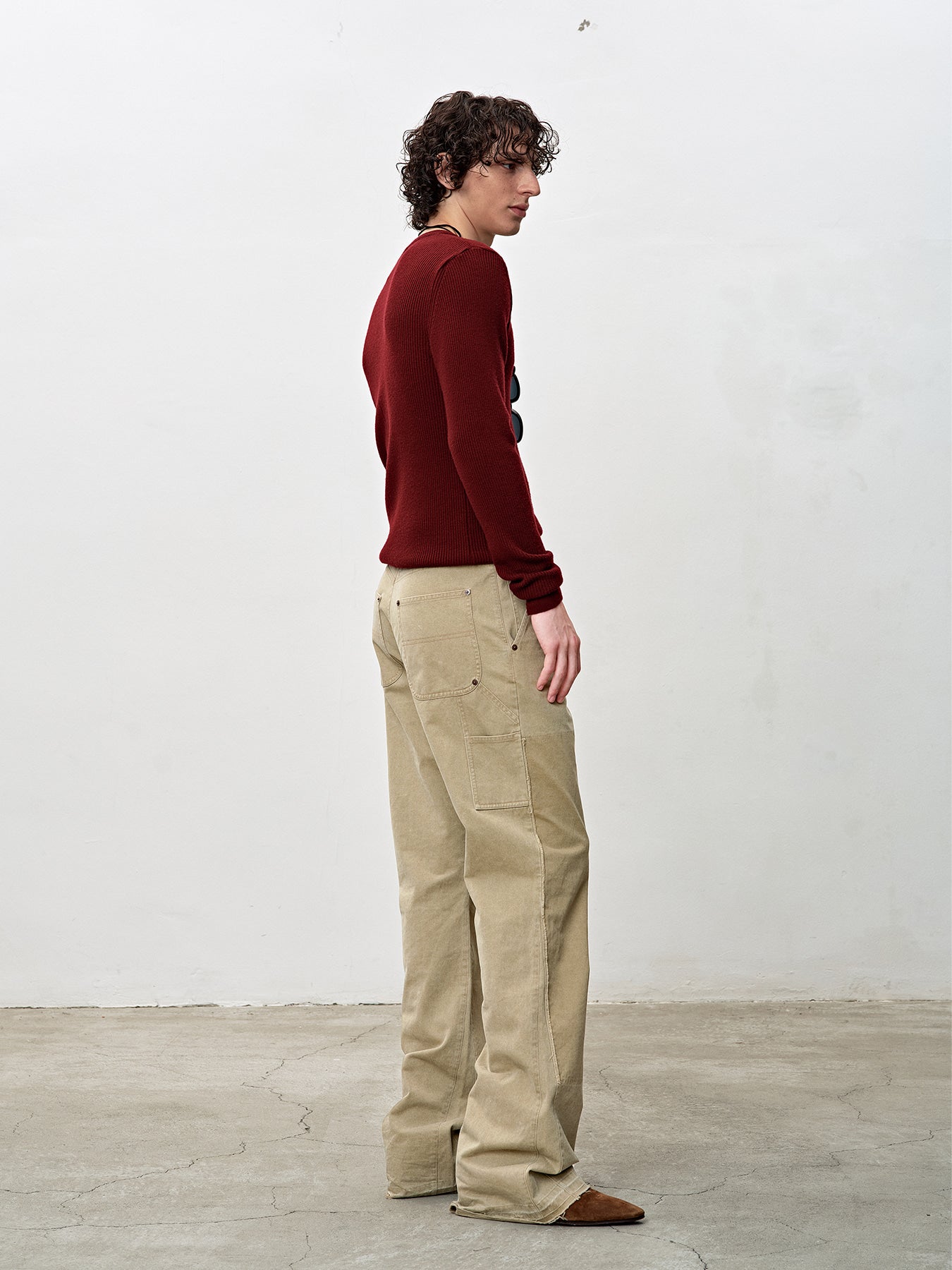 Tonywack - Vintage Effect Flared Carpenter Pants (Faded Beige) product image 11 | TRAB K-Fashion Australia