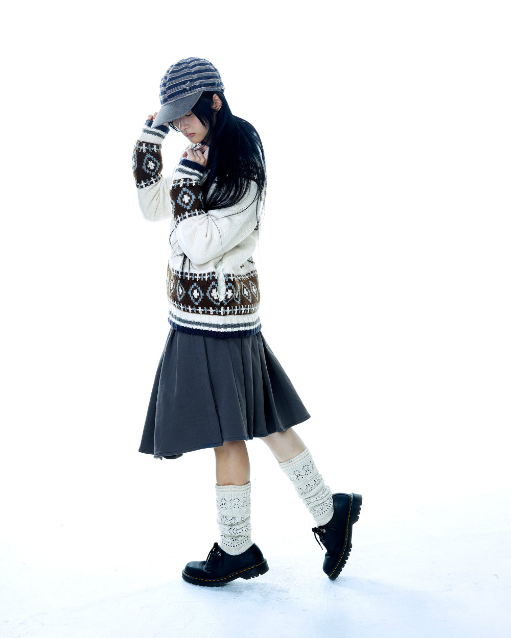 Coyseio - Mossy Cowichan Knit Jacket (Ivory) product image 17 | TRAB K-Fashion Australia