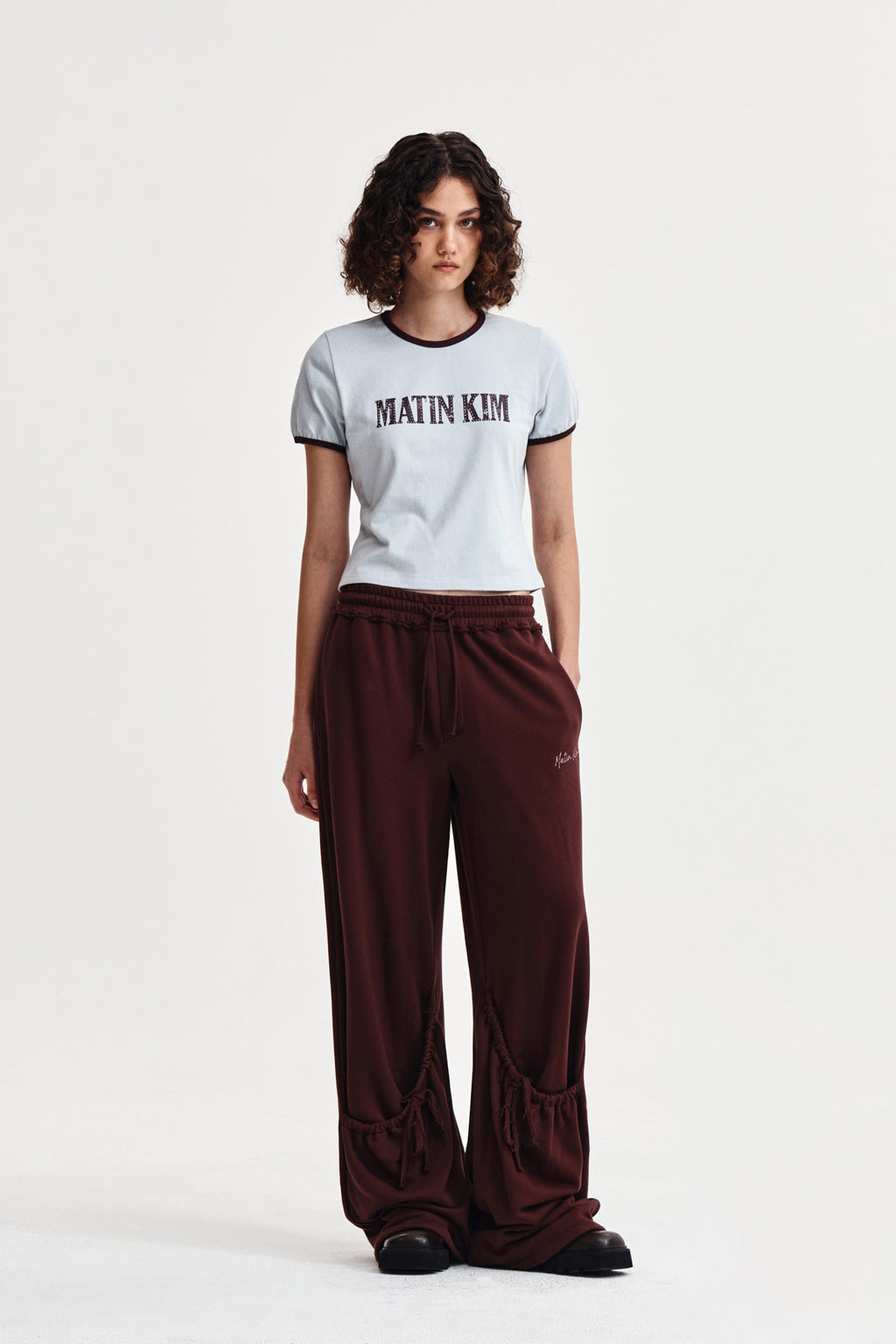 Matin Kim - Stud Logo Ringer Top (Smoke Blue) product image 10 | TRAB K-Fashion Australia