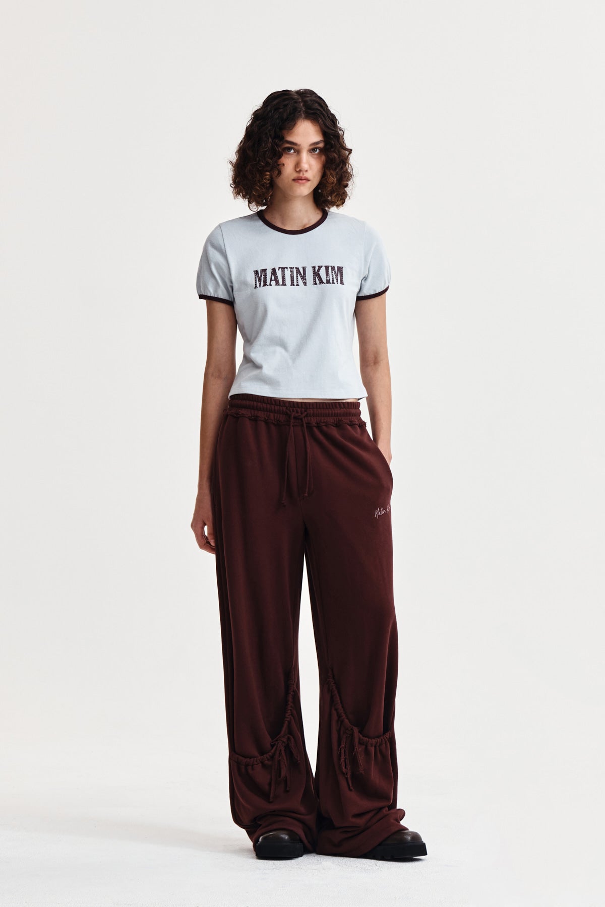 Matin Kim - Stud Logo Ringer Top (Smoke Blue) product image 10 | TRAB K-Fashion Australia