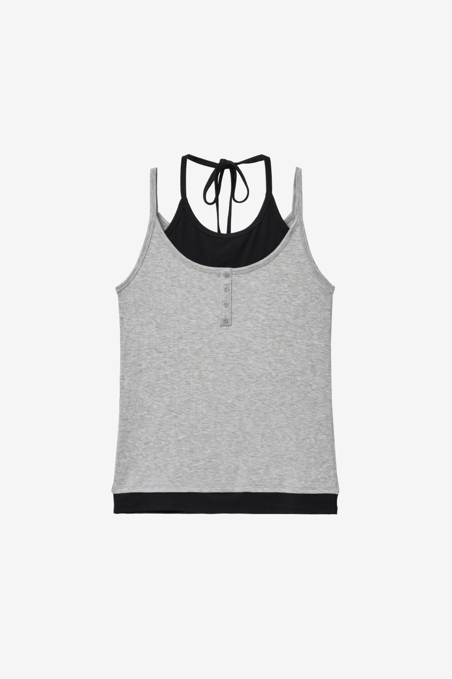 Insilence - Layered Henley Neck Sleeveless (Melange Grey) product image 7 | TRAB K-Fashion Australia