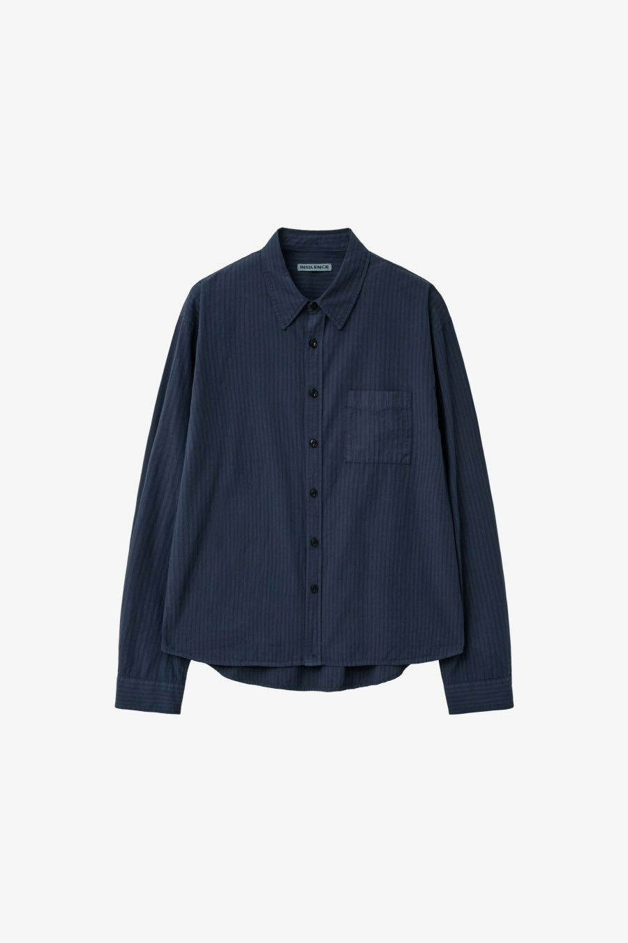 Insilence - Garment-dyed Striped Shirt (Navy) product image 7 | TRAB K-Fashion Australia