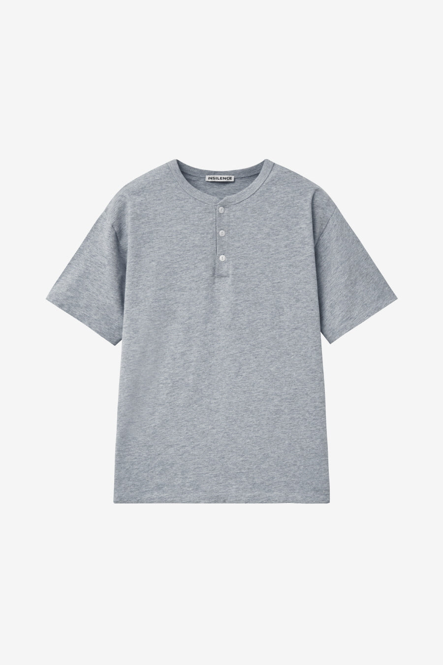 Insilence - Henley Neck Short Sleeve (Melange Grey) product image 5 | TRAB K-Fashion Australia
