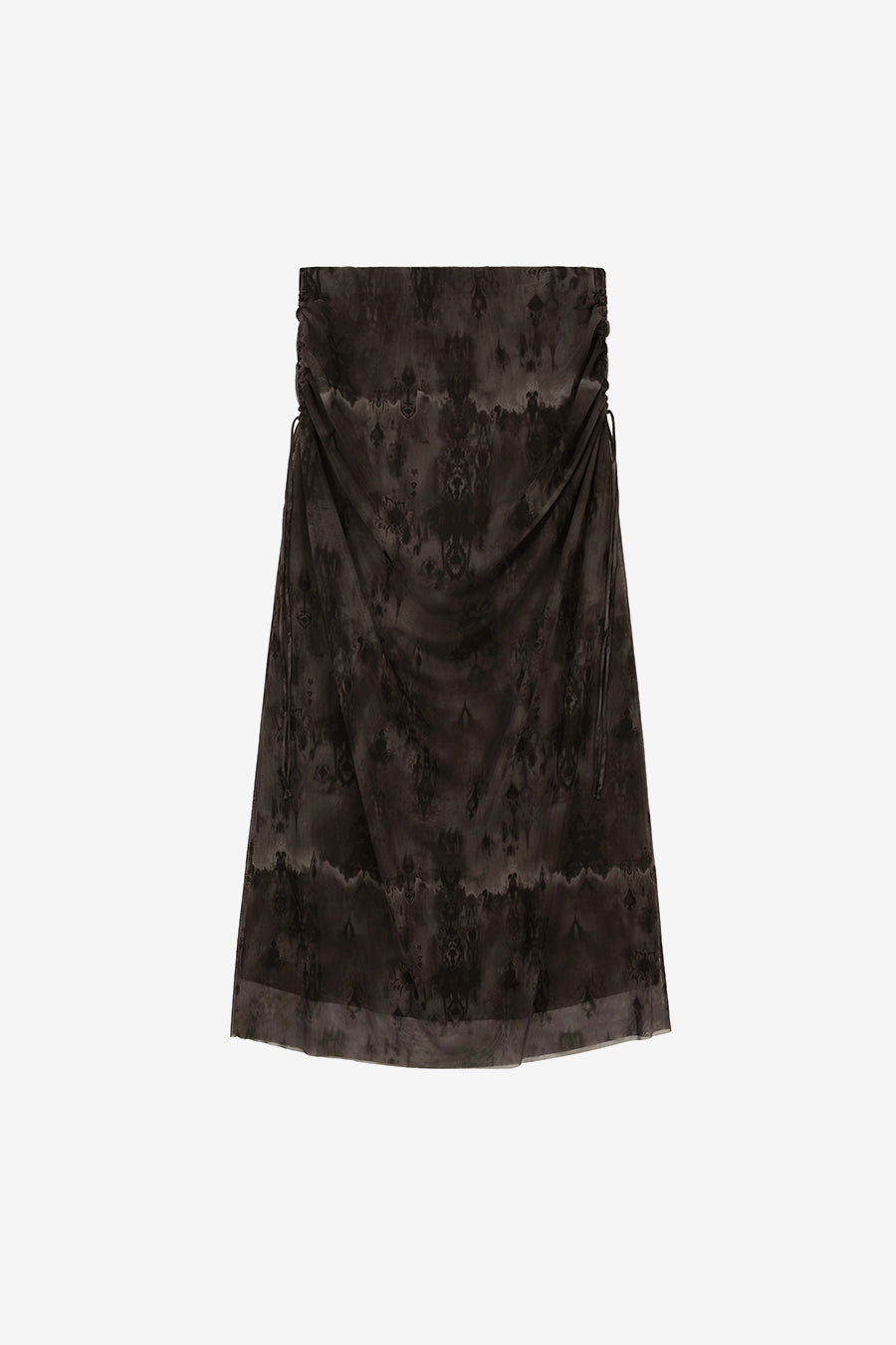 Insilence - Two-way Mesh Graphic Skirt (Brown) product image 7 | TRAB K-Fashion Australia