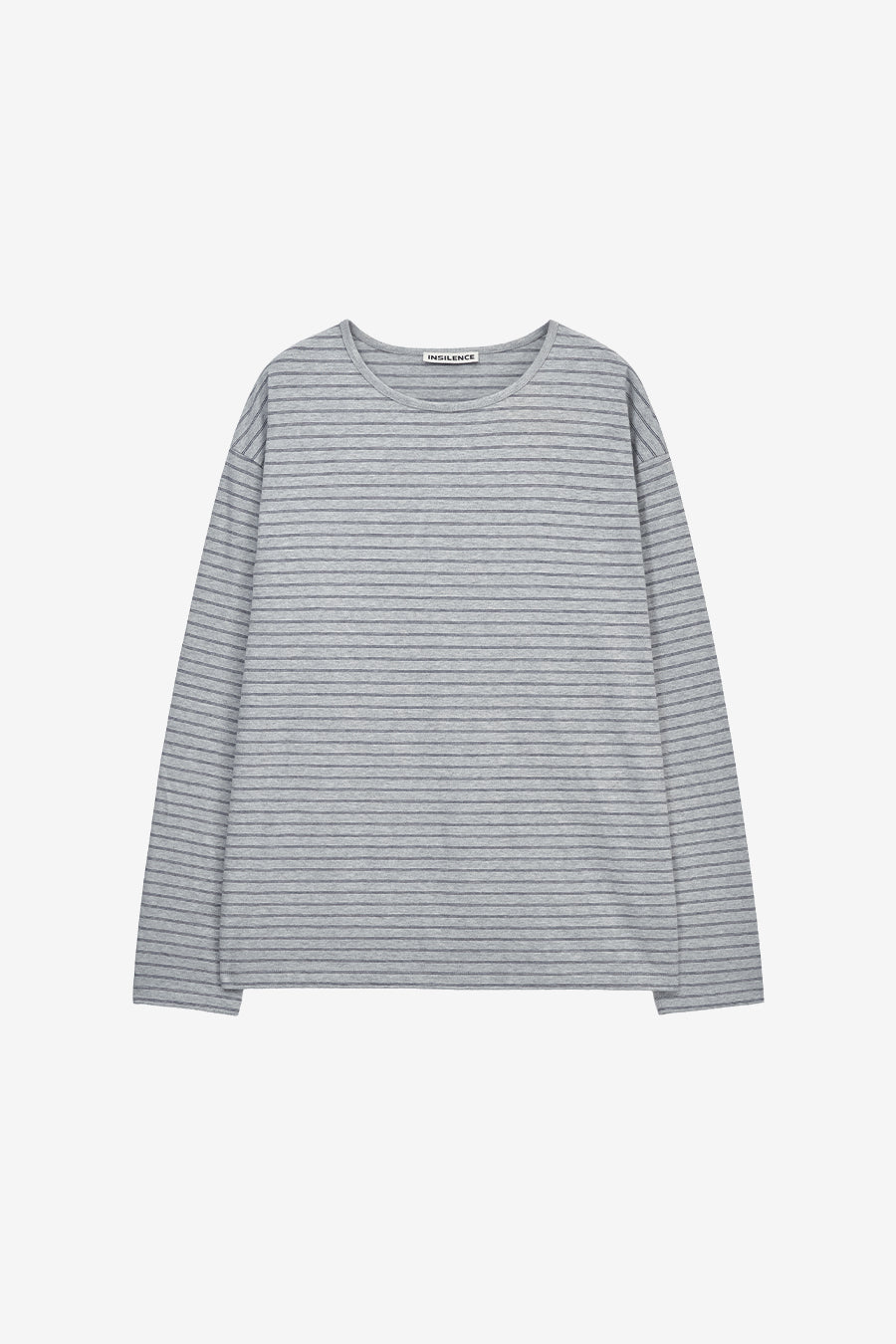 Insilence - Semi Boat Neck Stripe Long Sleeve (Melange Grey) product image 5 | TRAB K-Fashion Australia