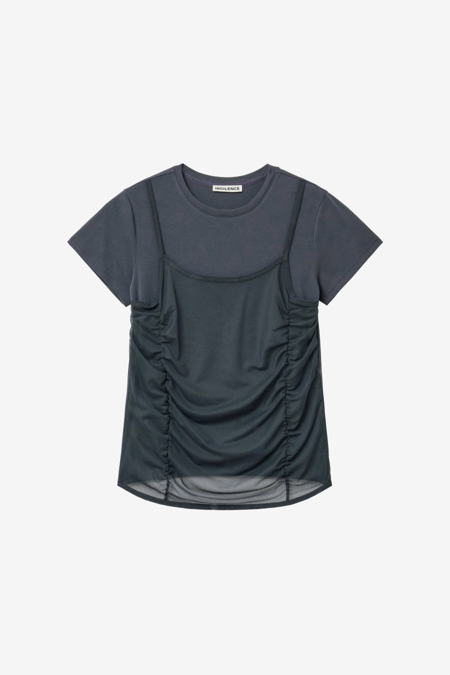 Insilence - Mesh Layered Short Sleeve (Charcoal) product image 7 | TRAB K-Fashion Australia