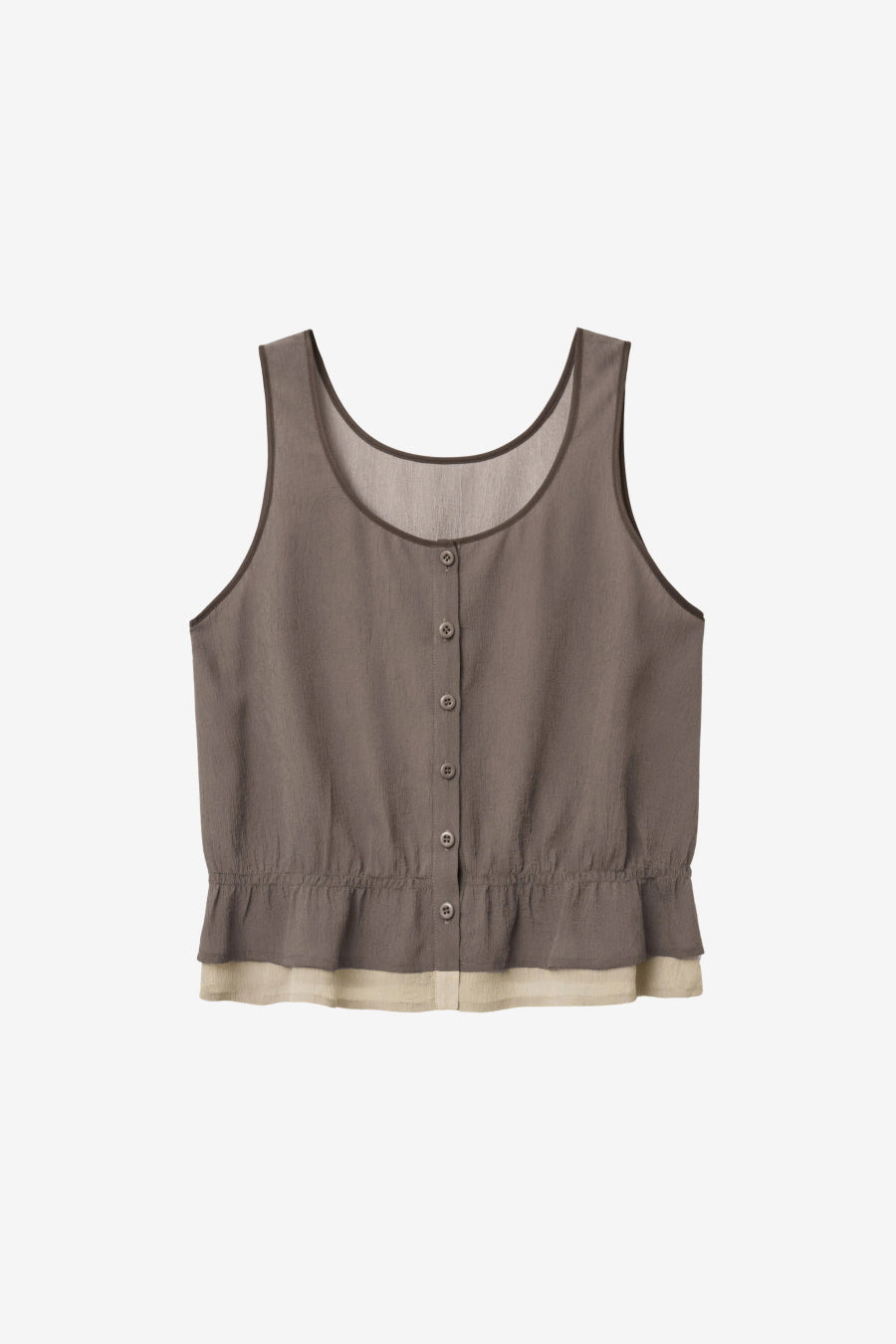 Insilence - Double Layer Sleeveless Top (Mocha) product image 7 | TRAB K-Fashion Australia