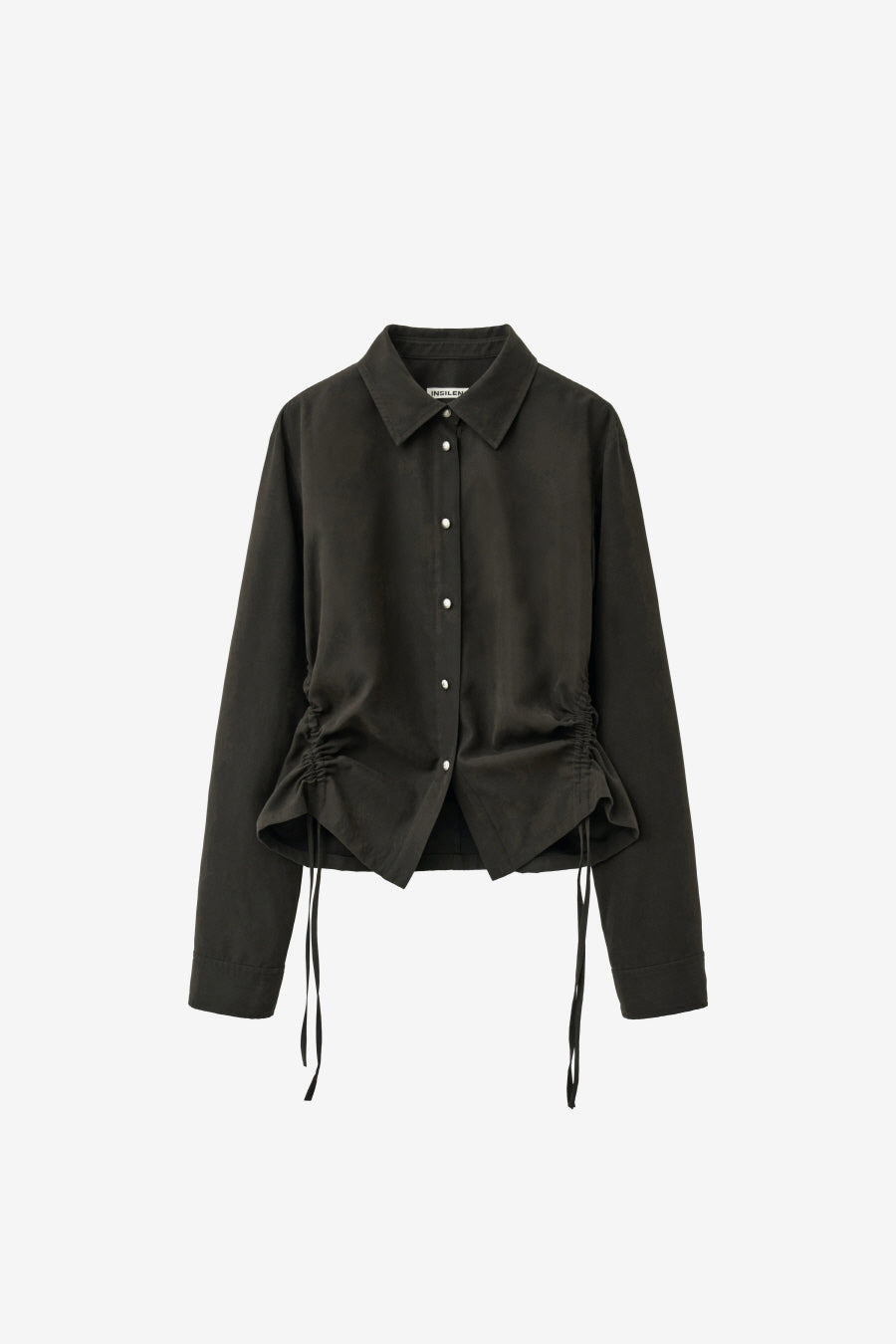 Insilence - Soft Shirring Shirt (Brown) product image 7 | TRAB K-Fashion Australia