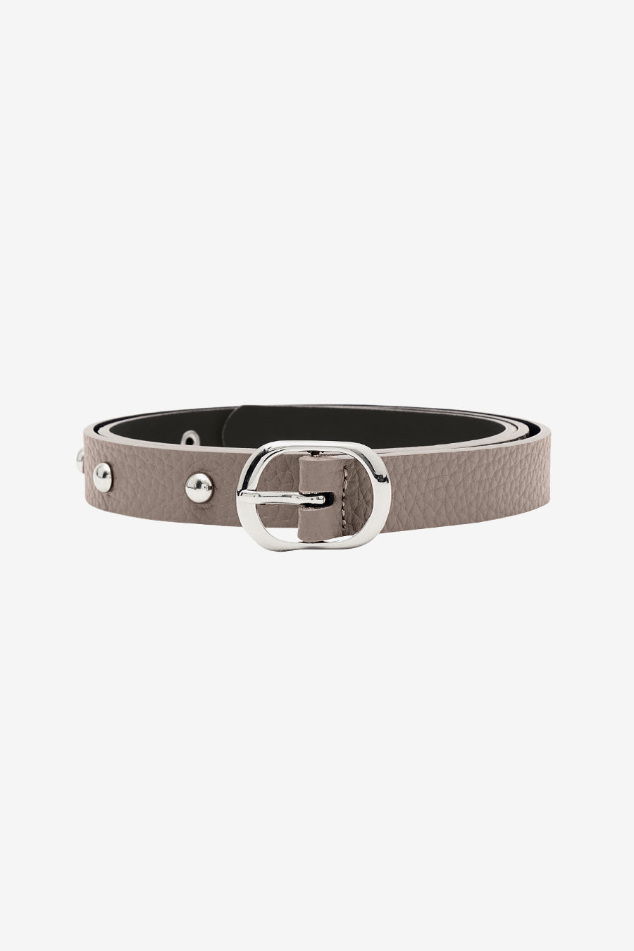 Insilence - Skinny Stud Leather Belt (Beige) product image 5 | TRAB K-Fashion Australia