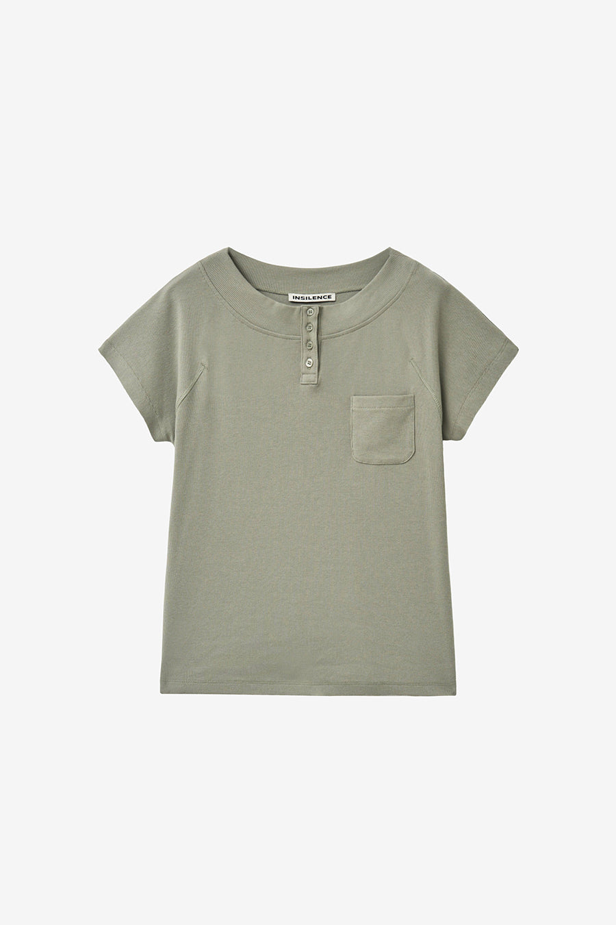 Insilence - Summer Henley Neck T-shirt (Olive) product image 7 | TRAB K-Fashion Australia