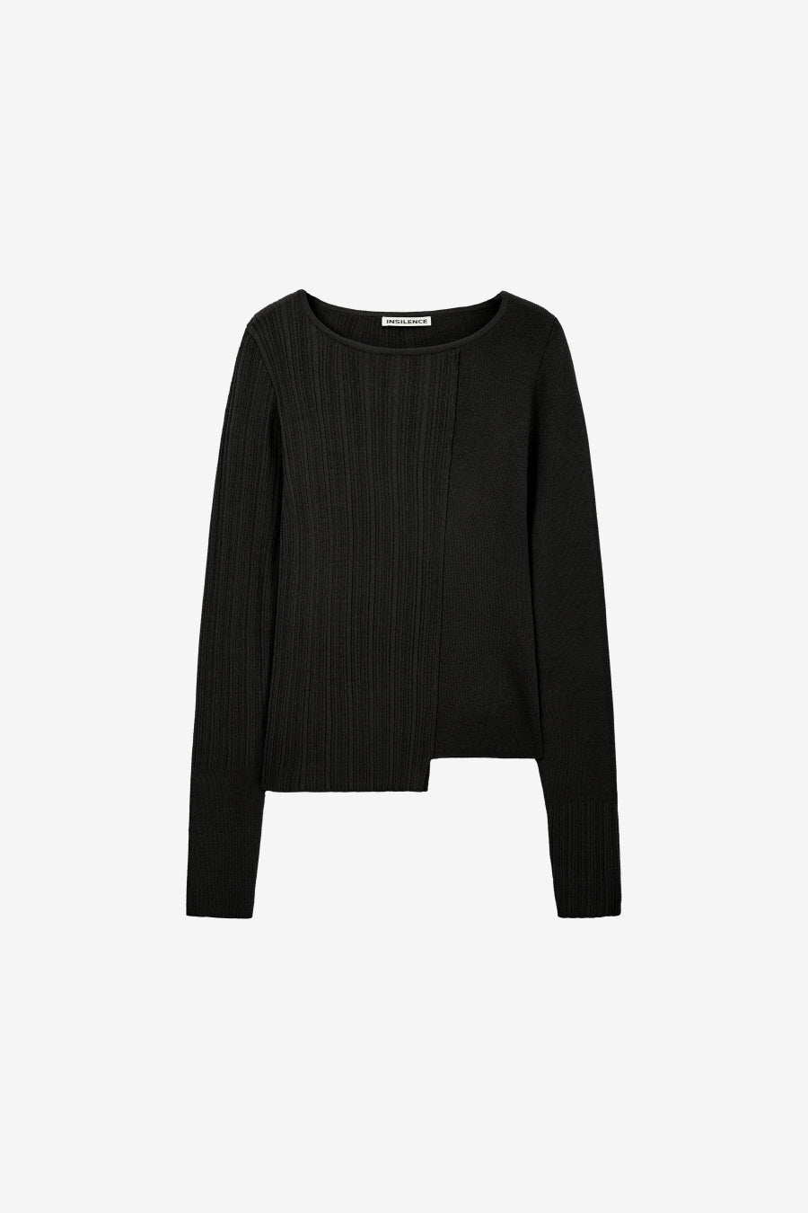 Insilence - Unbalanced Mixed Knit (Black) product image 7 | TRAB K-Fashion Australia