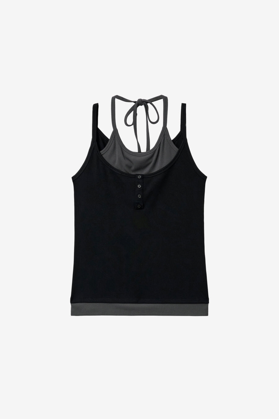 Insilence - Layered Henley Neck Sleeveless (Black) product image 7 | TRAB K-Fashion Australia