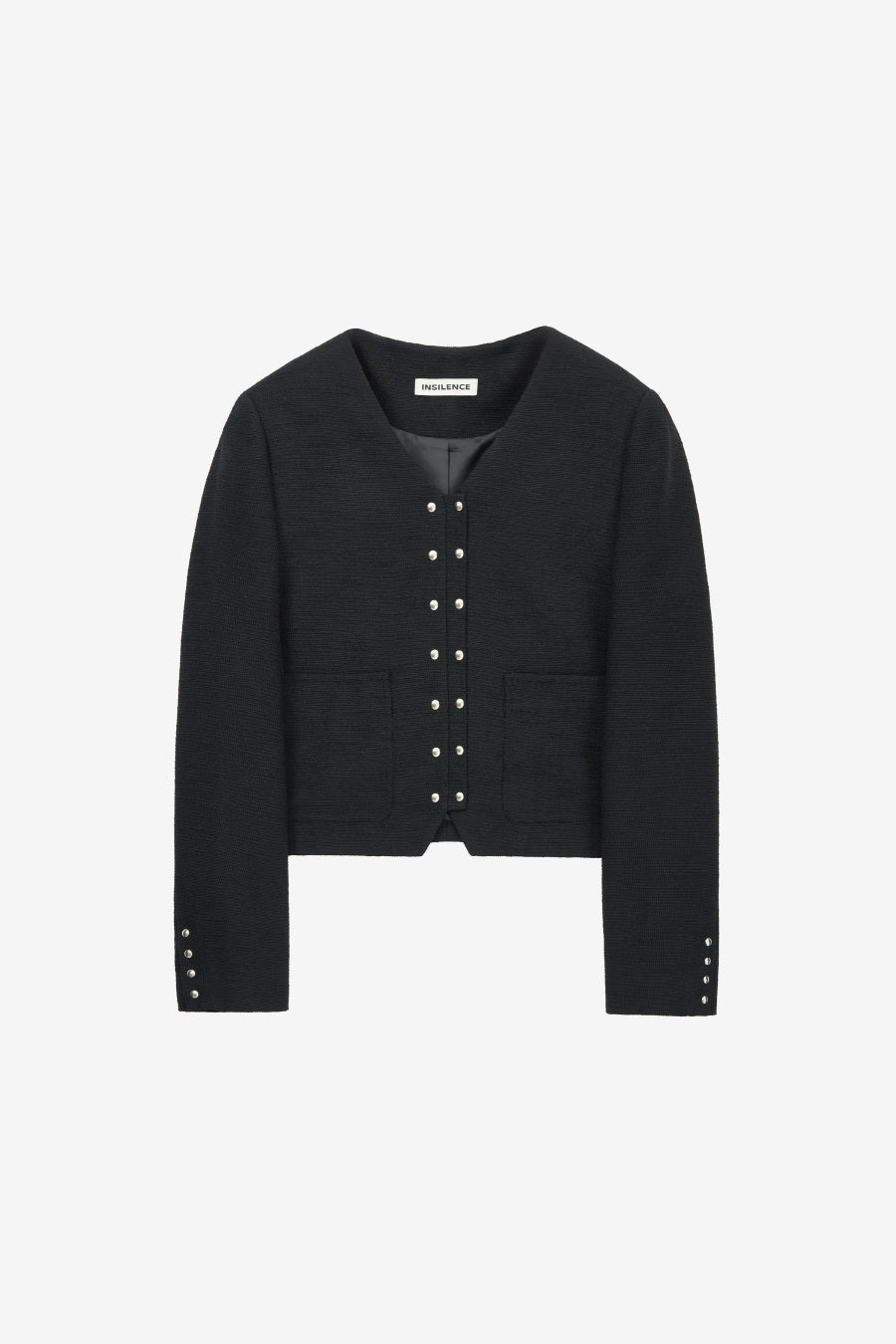 Insilence - Snap Detail Tweed Jacket (Black) product image 7 | TRAB K-Fashion Australia