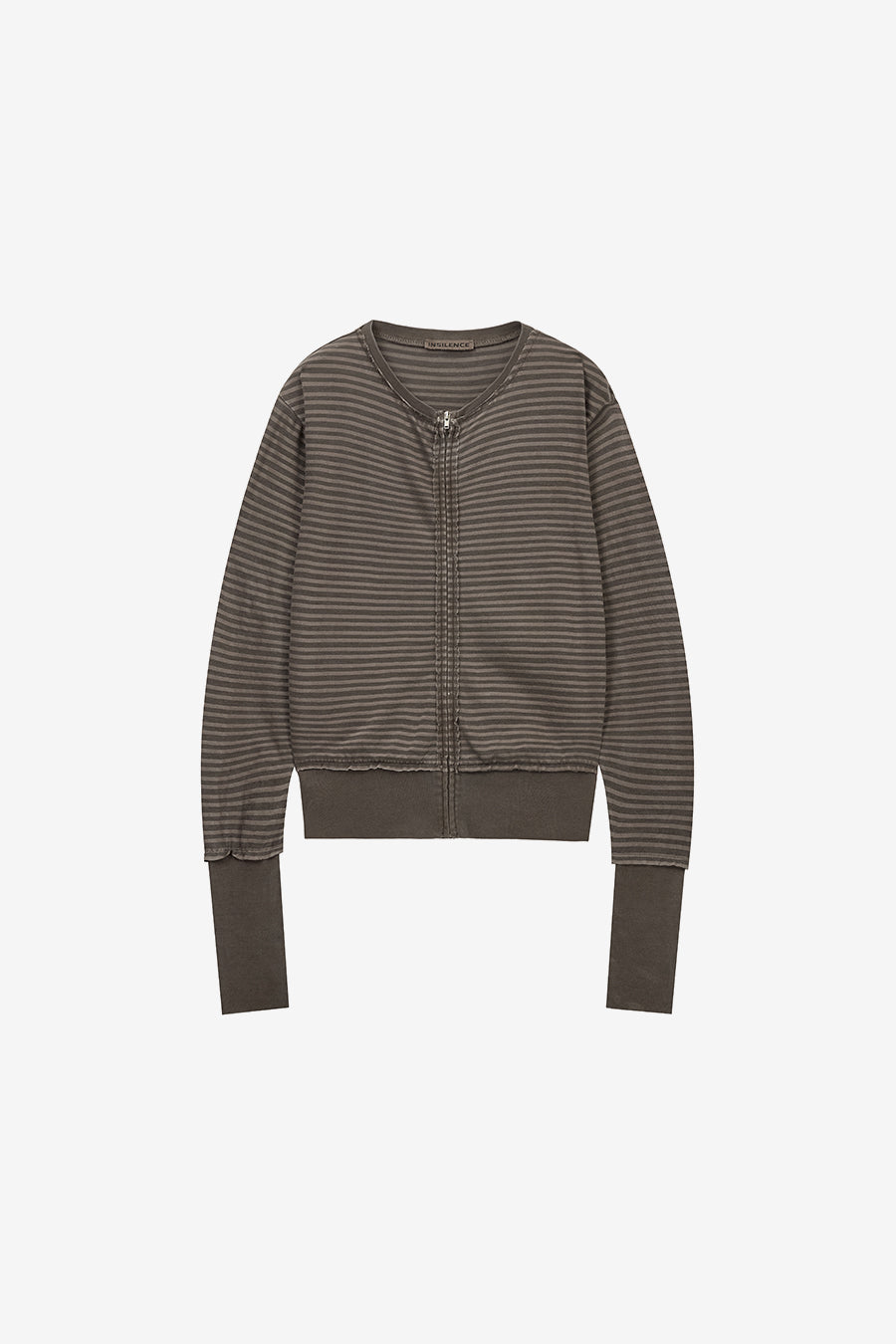 Insilence - Grunge Dye Stripe Zip-Up (Brown) product image 7 | TRAB K-Fashion Australia