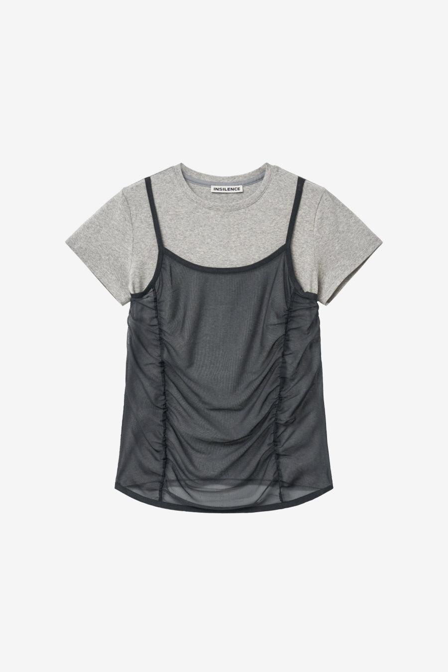 Insilence - Mesh Layered Short Sleeve (Melange Grey) product image 7 | TRAB K-Fashion Australia