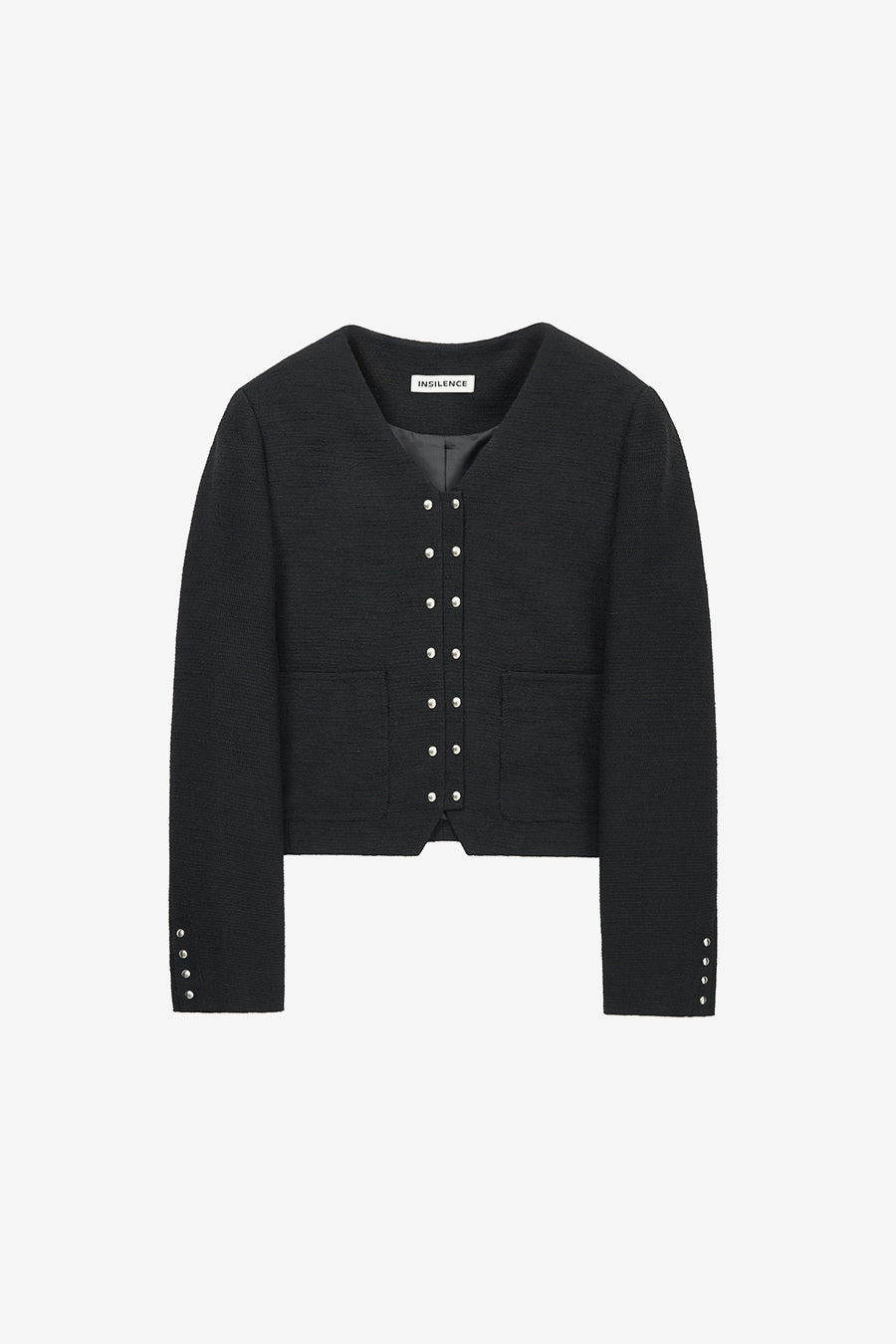 Insilence - Snap Detail Tweed Jacket (Black) product image 7 | TRAB K-Fashion Australia