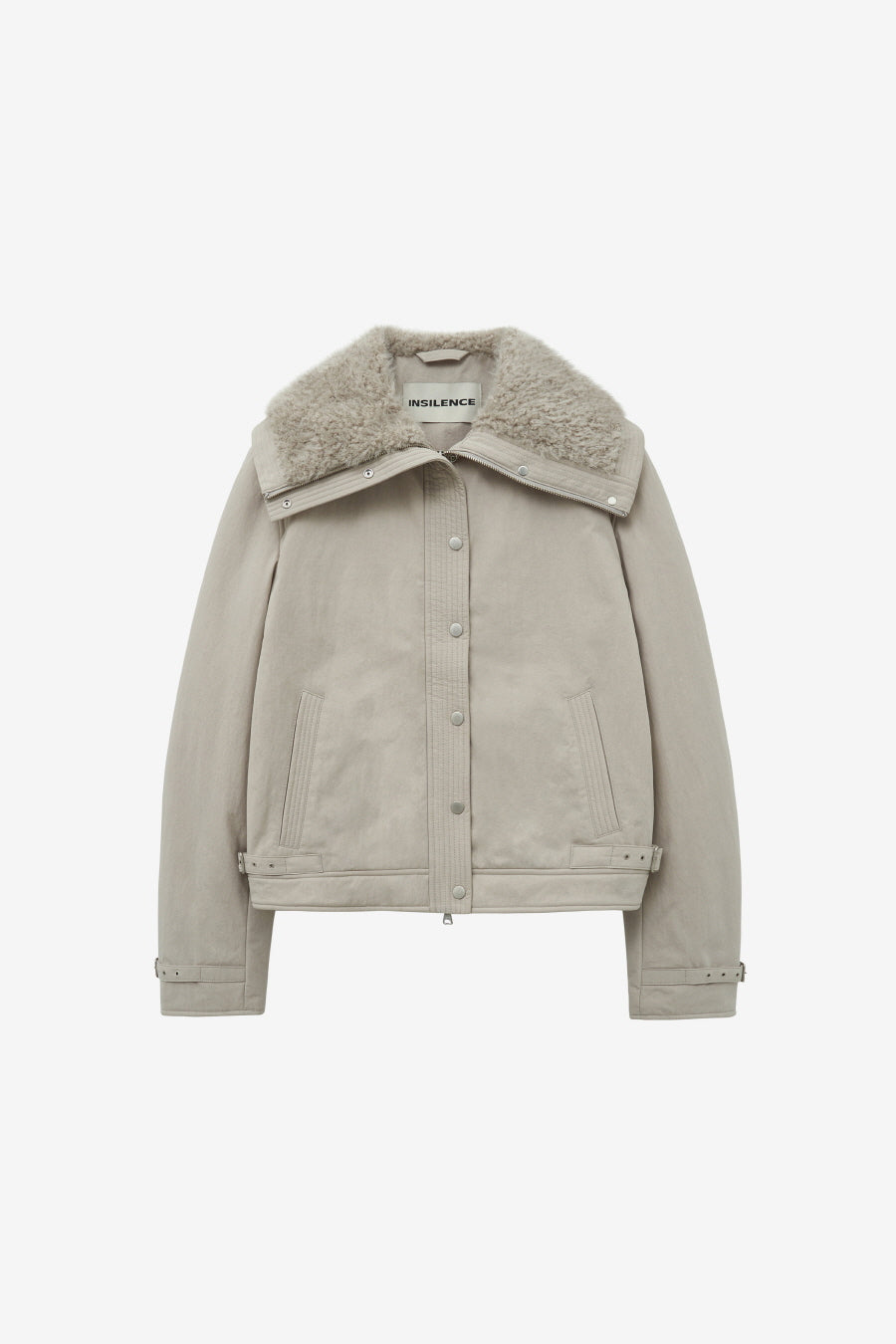 Insilence - Spread Fur Collar Jumper (Grey Beige) product image 7 | TRAB K-Fashion Australia