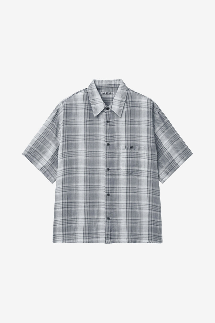 Insilence - Double Cloth Check Shirt (Grey) product image 7 | TRAB K-Fashion Australia