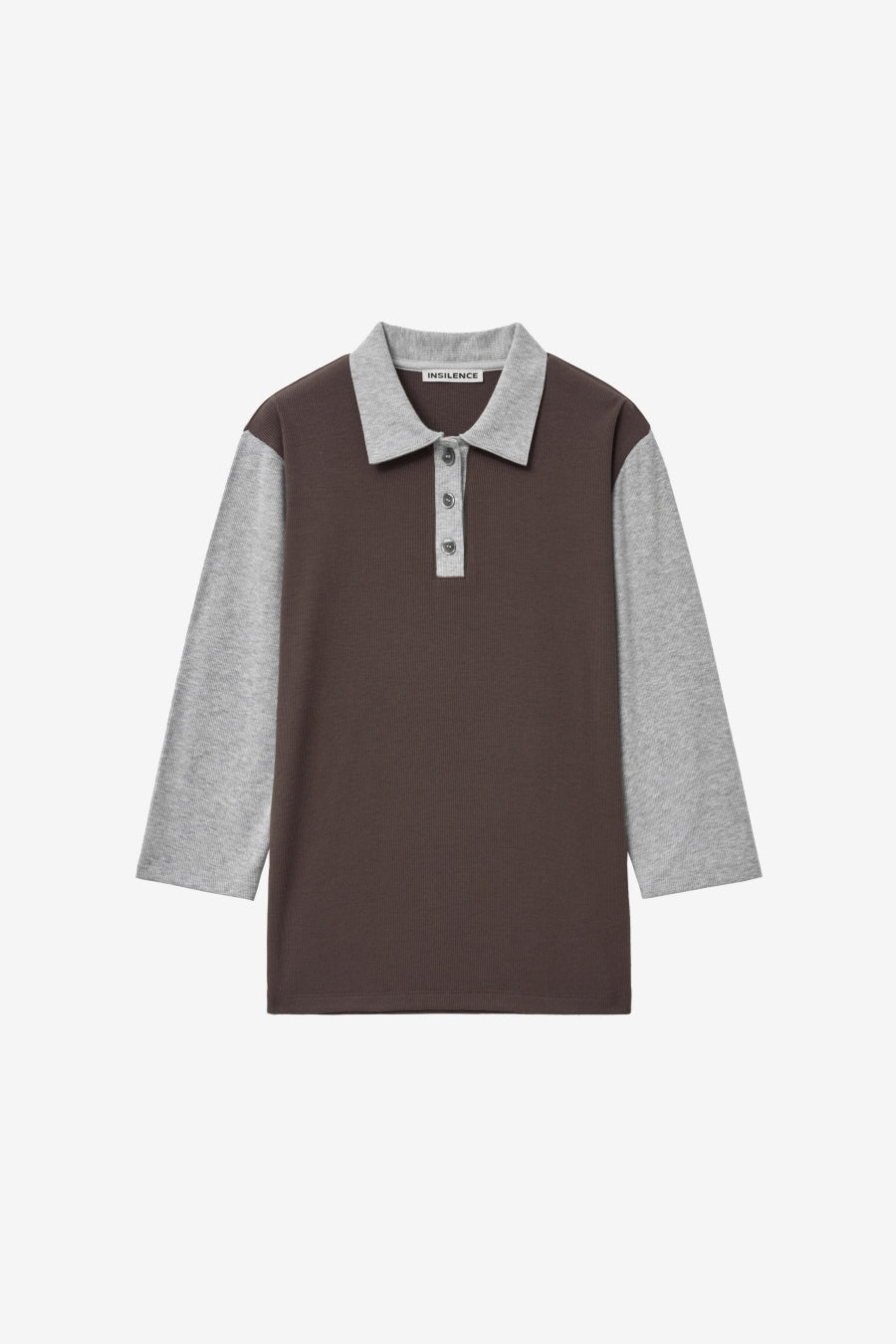 Insilence - Button Collar T-shirt (Brown) product image 7 | TRAB K-Fashion Australia