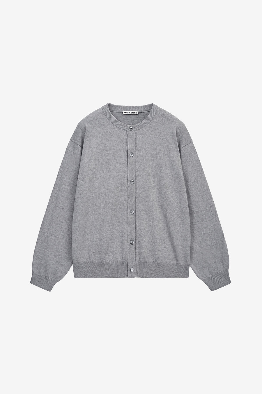 Insilence - Wool Blend Round Neck Cardigan (Melange Grey) product image 7 | TRAB K-Fashion Australia
