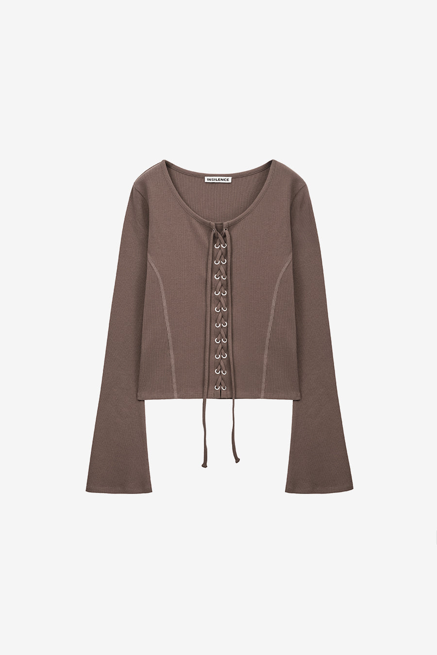 Insilence - Lace-up long sleeve (Brown) product image 9 | TRAB K-Fashion Australia