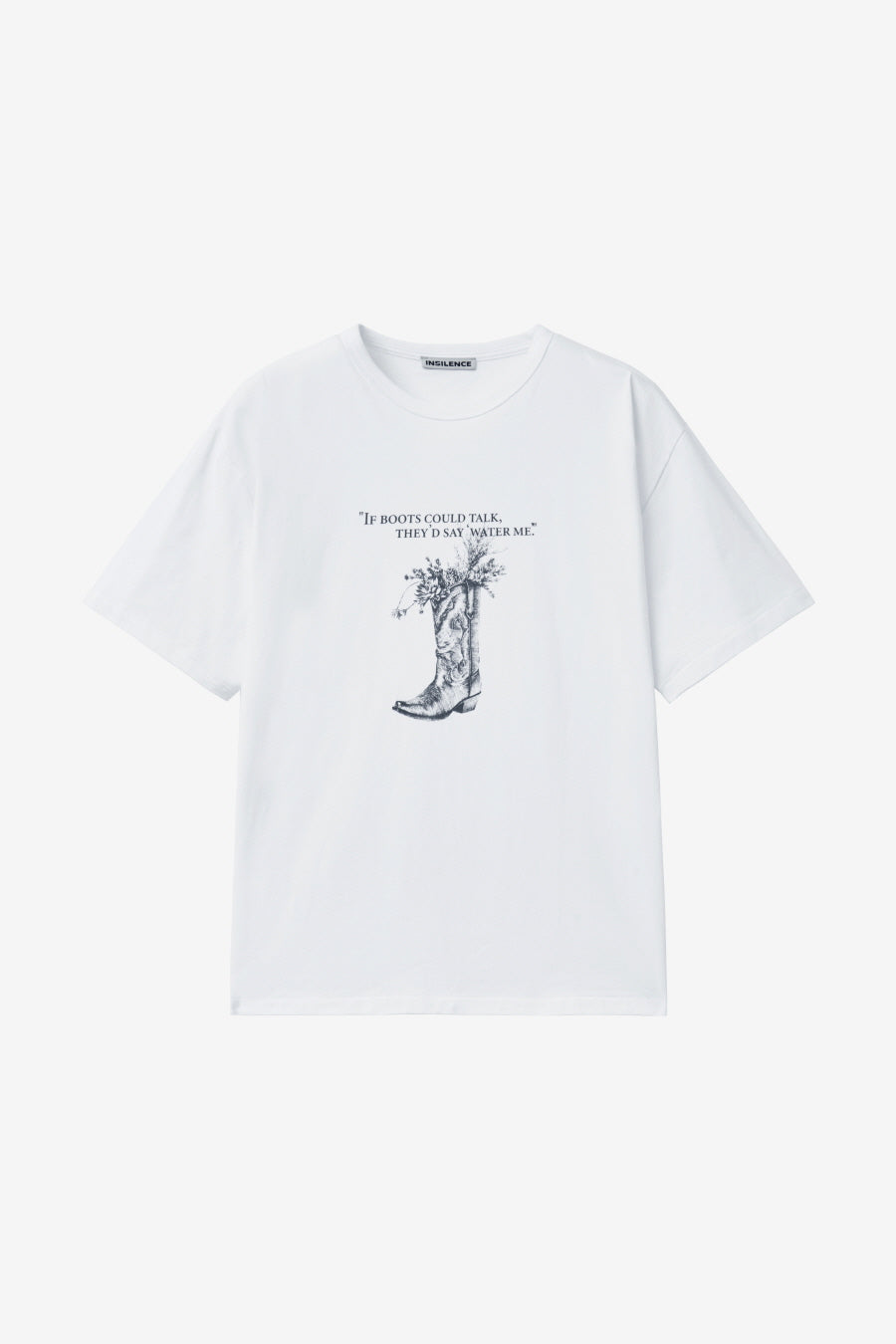 Insilence - Western Boots Graphic T-shirt (White) product image 7 | TRAB K-Fashion Australia