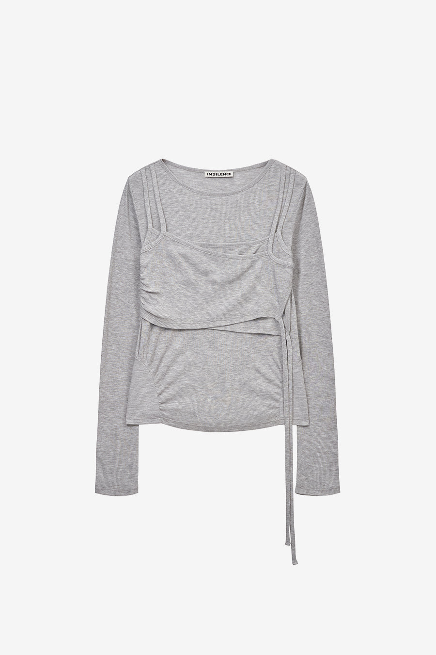 Insilence - Layered Design Top (Melange Grey) product image 7 | TRAB K-Fashion Australia
