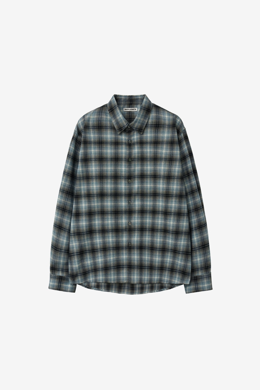 Insilence - Peach Check Shirt (Ash Blue) product image 7 | TRAB K-Fashion Australia