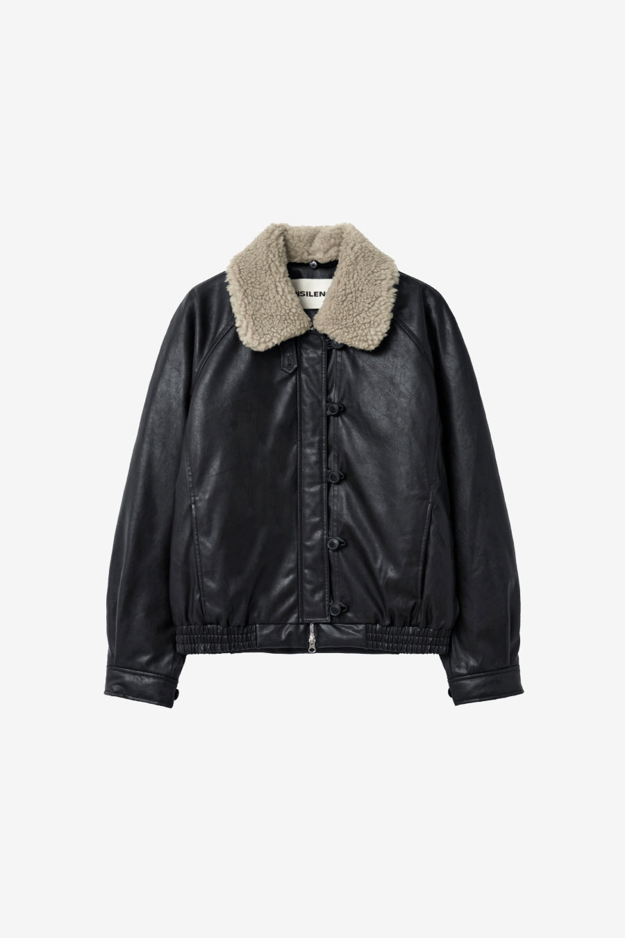 Insilence - Aviator Faux Leather Jacket (Black) product image 7 | TRAB K-Fashion Australia